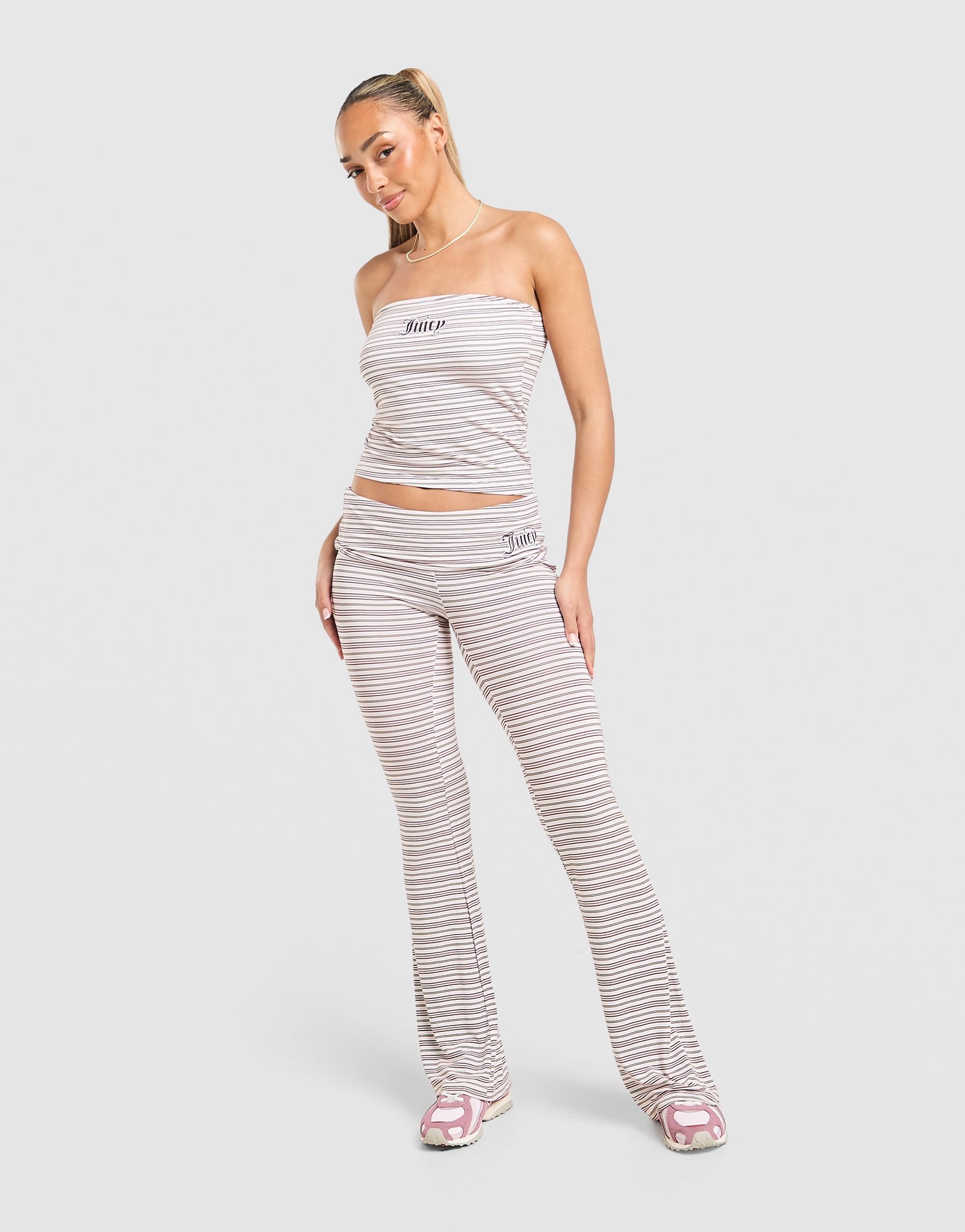 JUICY COUTURE Stripe Logo Bandeau Top