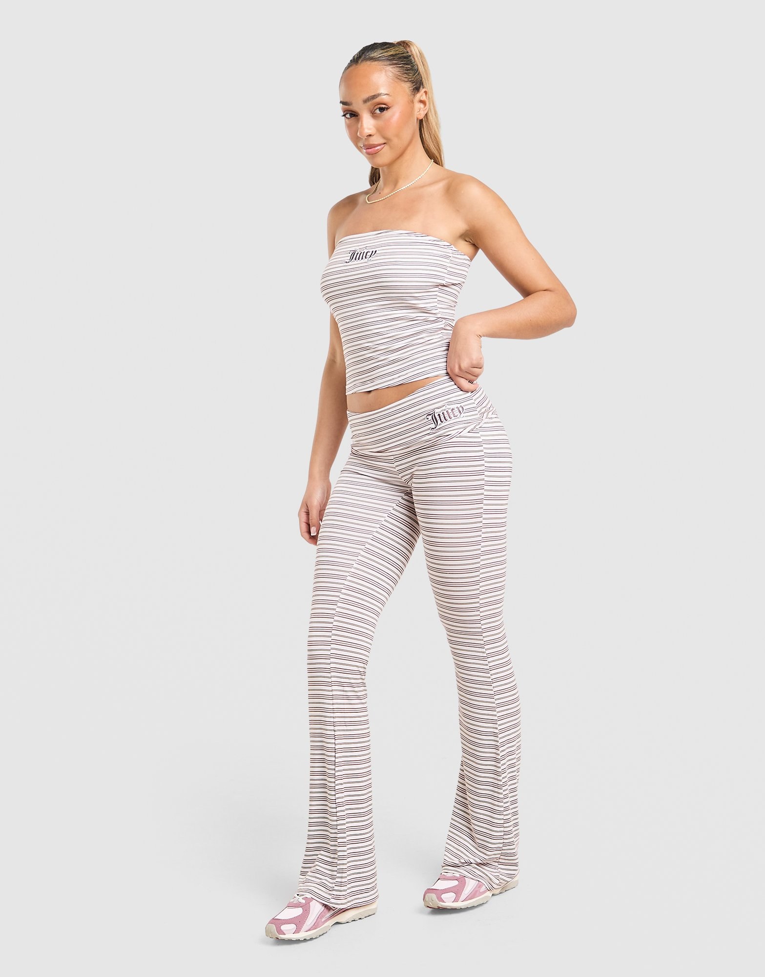 JUICY COUTURE Stripe Logo Flare Joggers