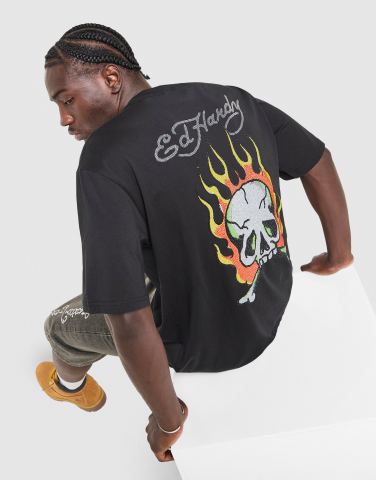 Ed Hardy Diamante Skull T-Shirt