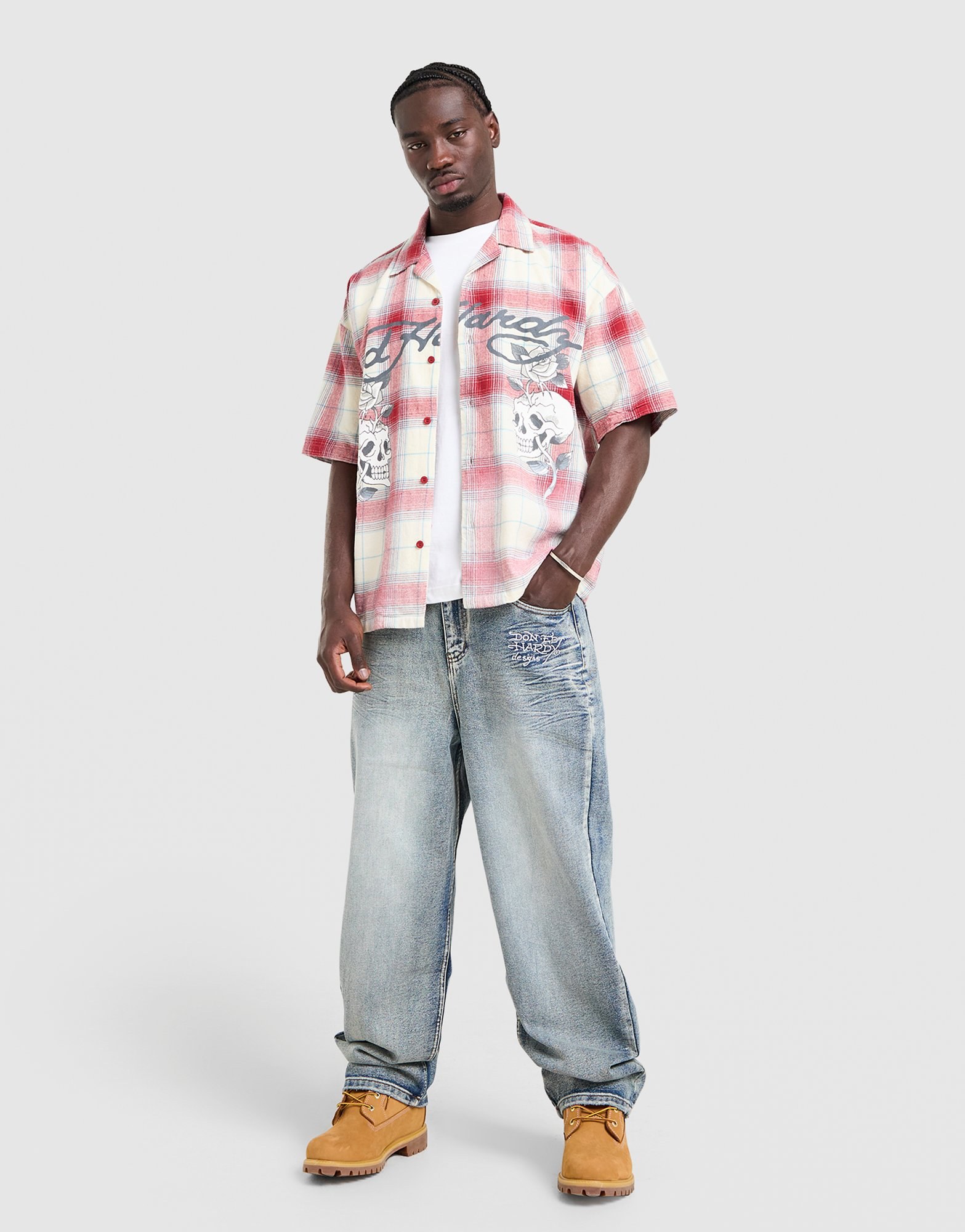 Ed Hardy Checked Skull Shirt