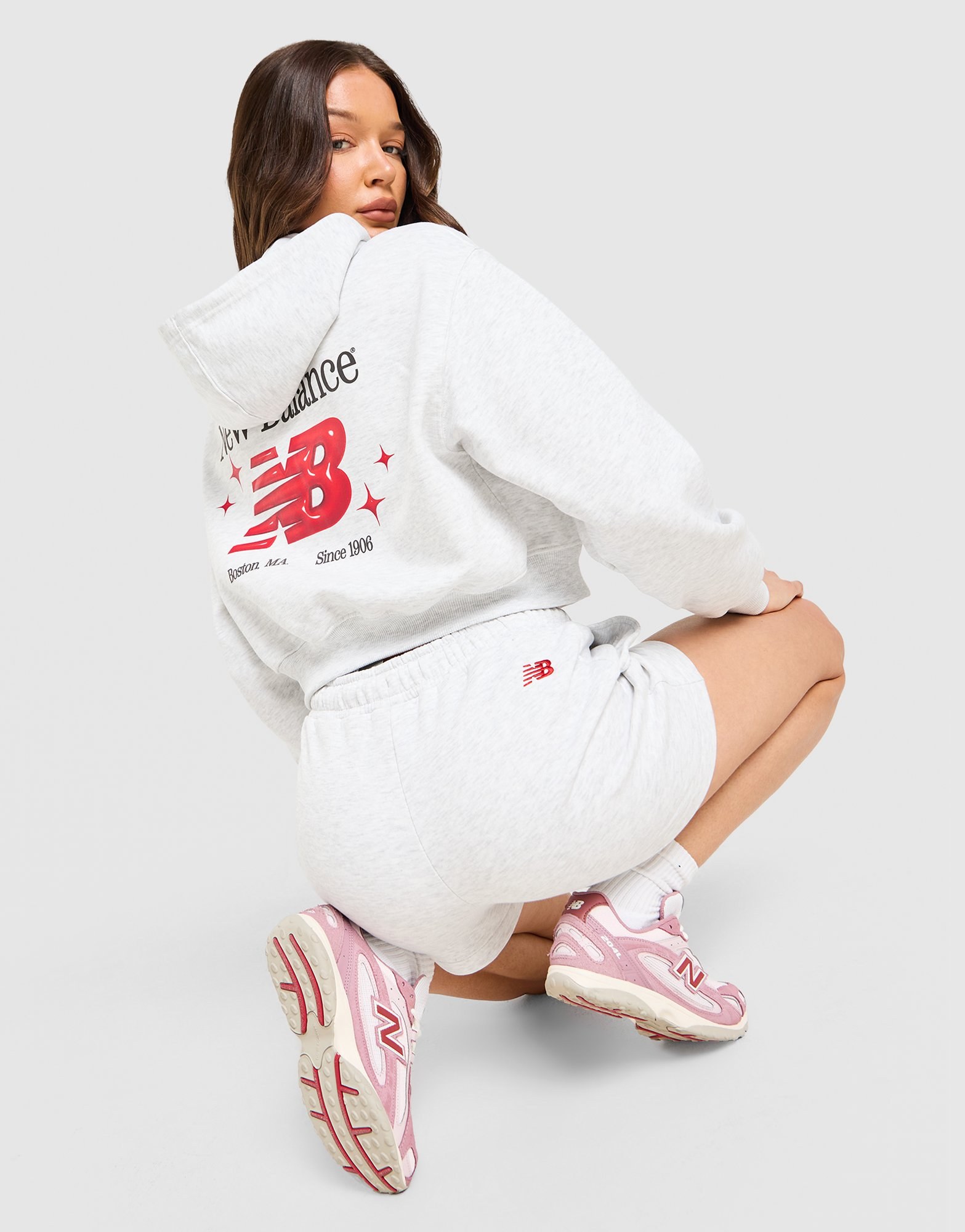 New Balance Chrome Cropped Full Zip Hoodie