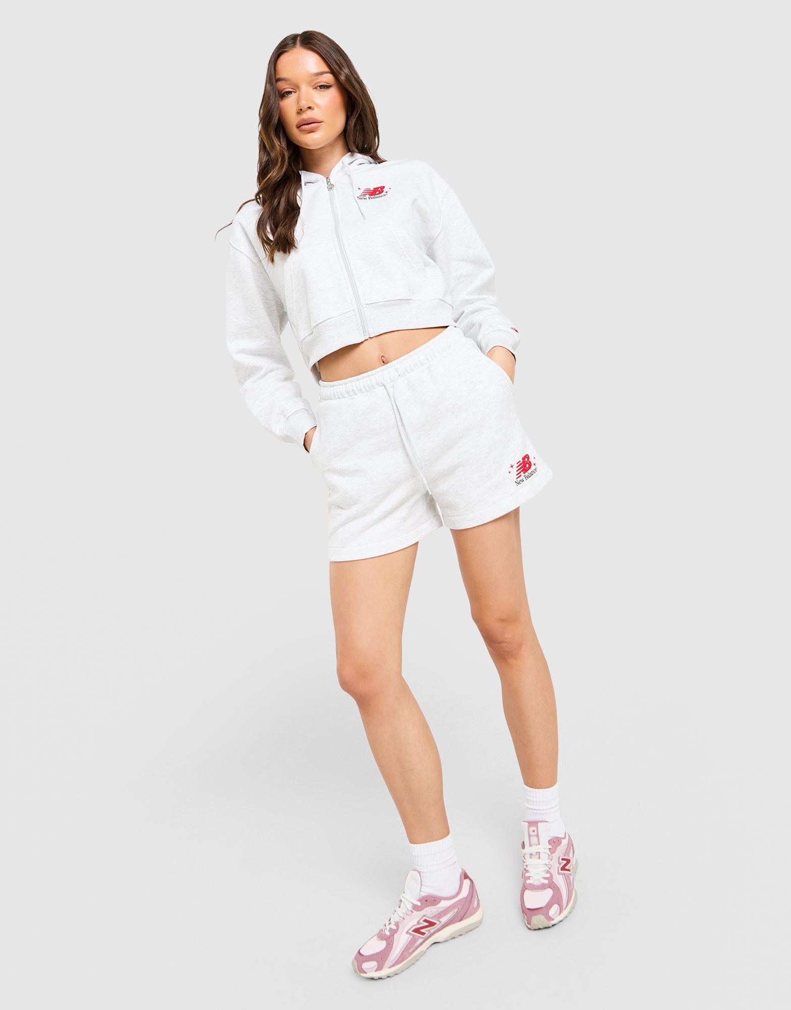 New Balance Chrome Cropped Full Zip Hoodie