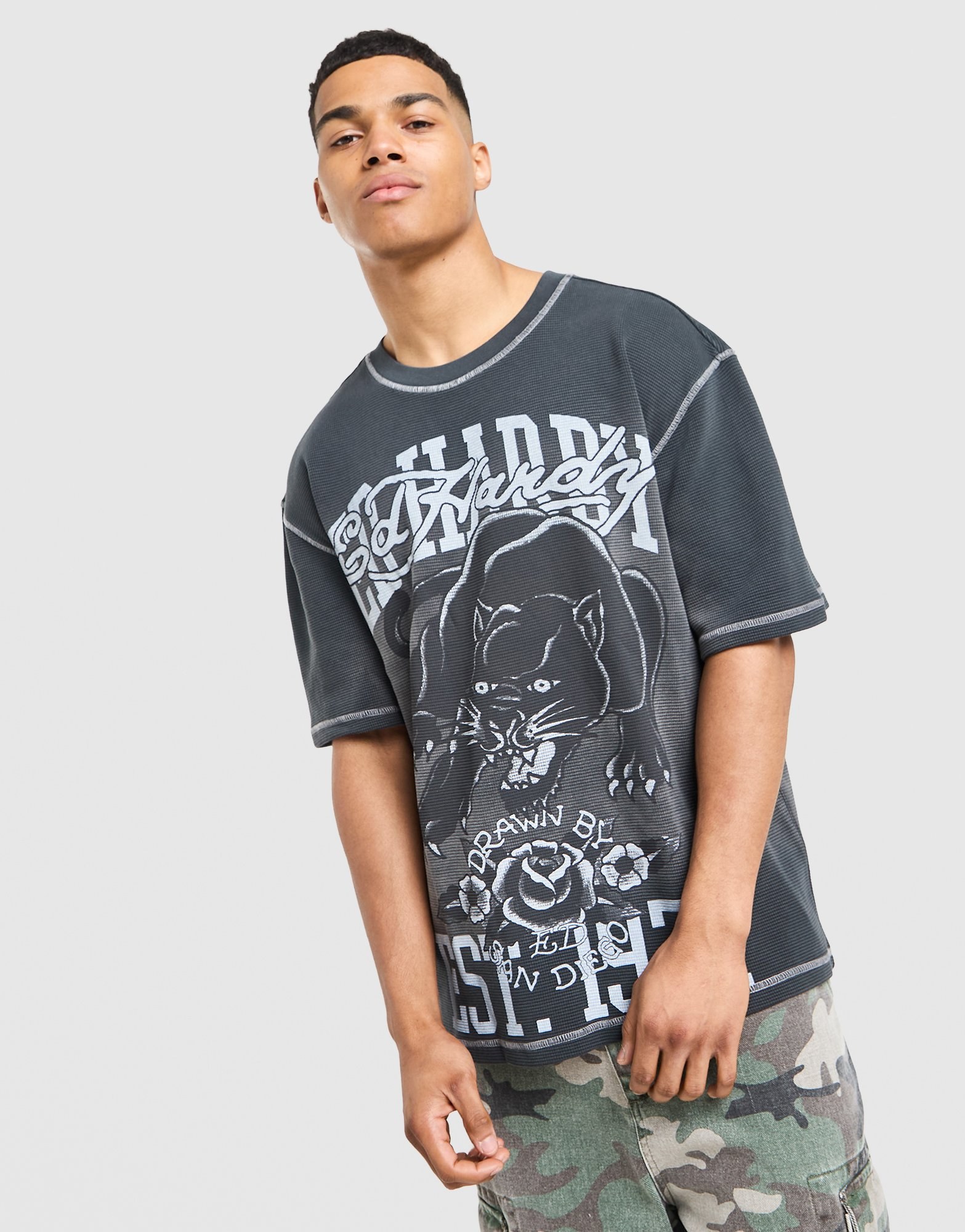 Ed Hardy Waffle Panther T-Shirt