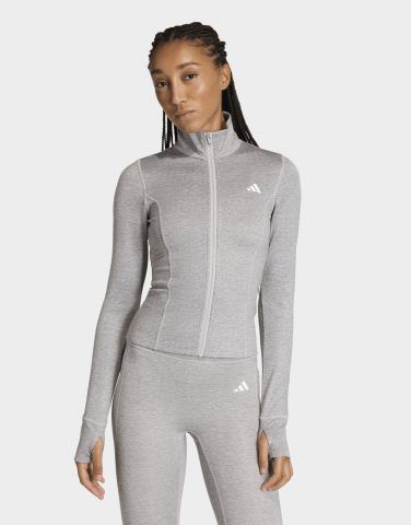 adidas Workout Essentials Heather Jacke Mit Durchgehendem Reißverschluss