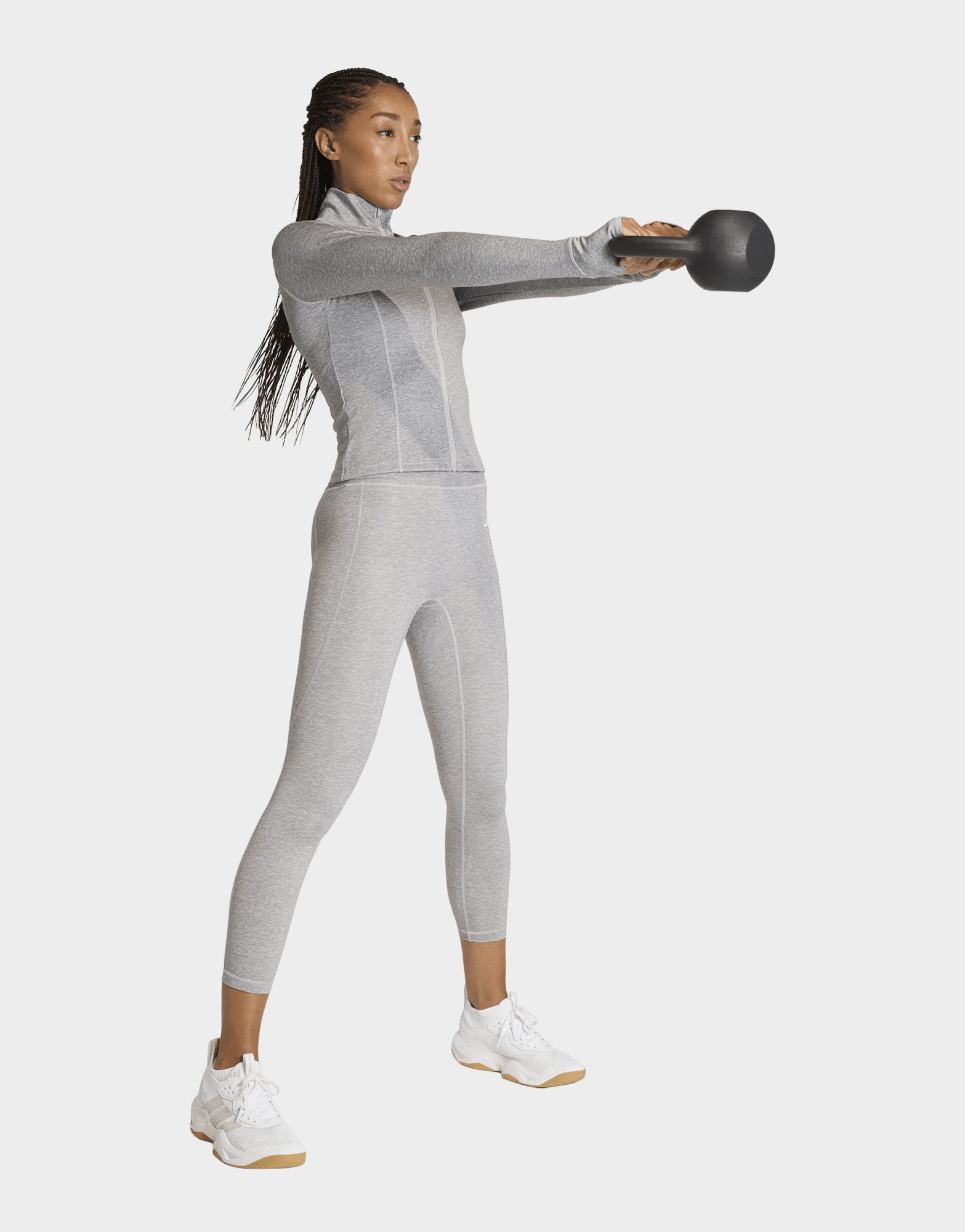 adidas Workout Essentials Heather Jacke Mit Durchgehendem Reißverschluss