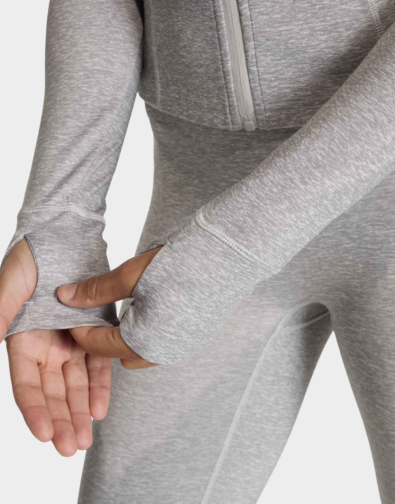 adidas Workout Essentials Heather Jacke Mit Durchgehendem Reißverschluss