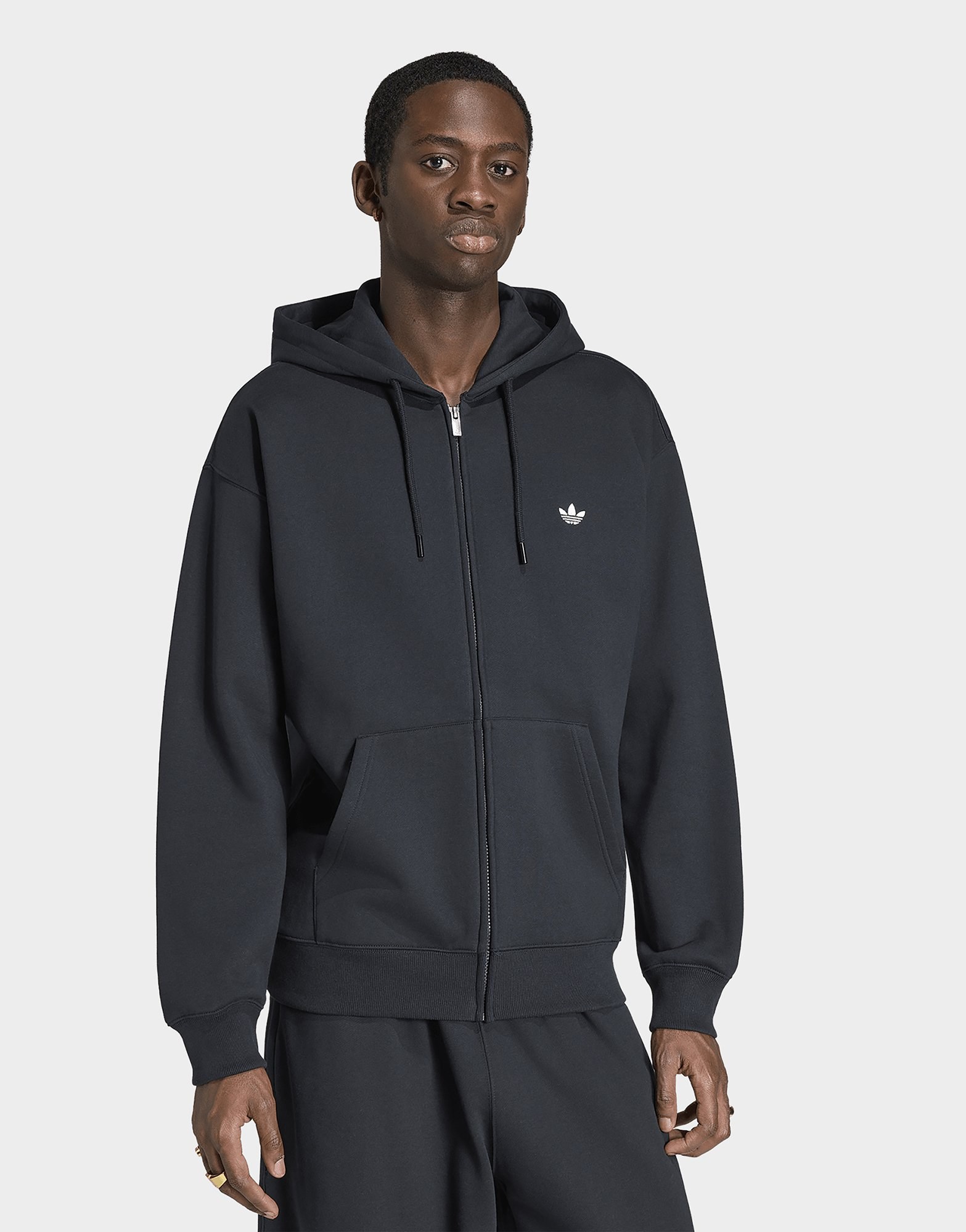 adidas TREFOIL ESSENTIALS HOODIE, LOCKER GESCHNITTEN, MIT DURCHGEHENDEM REISSVERSCHLUSS