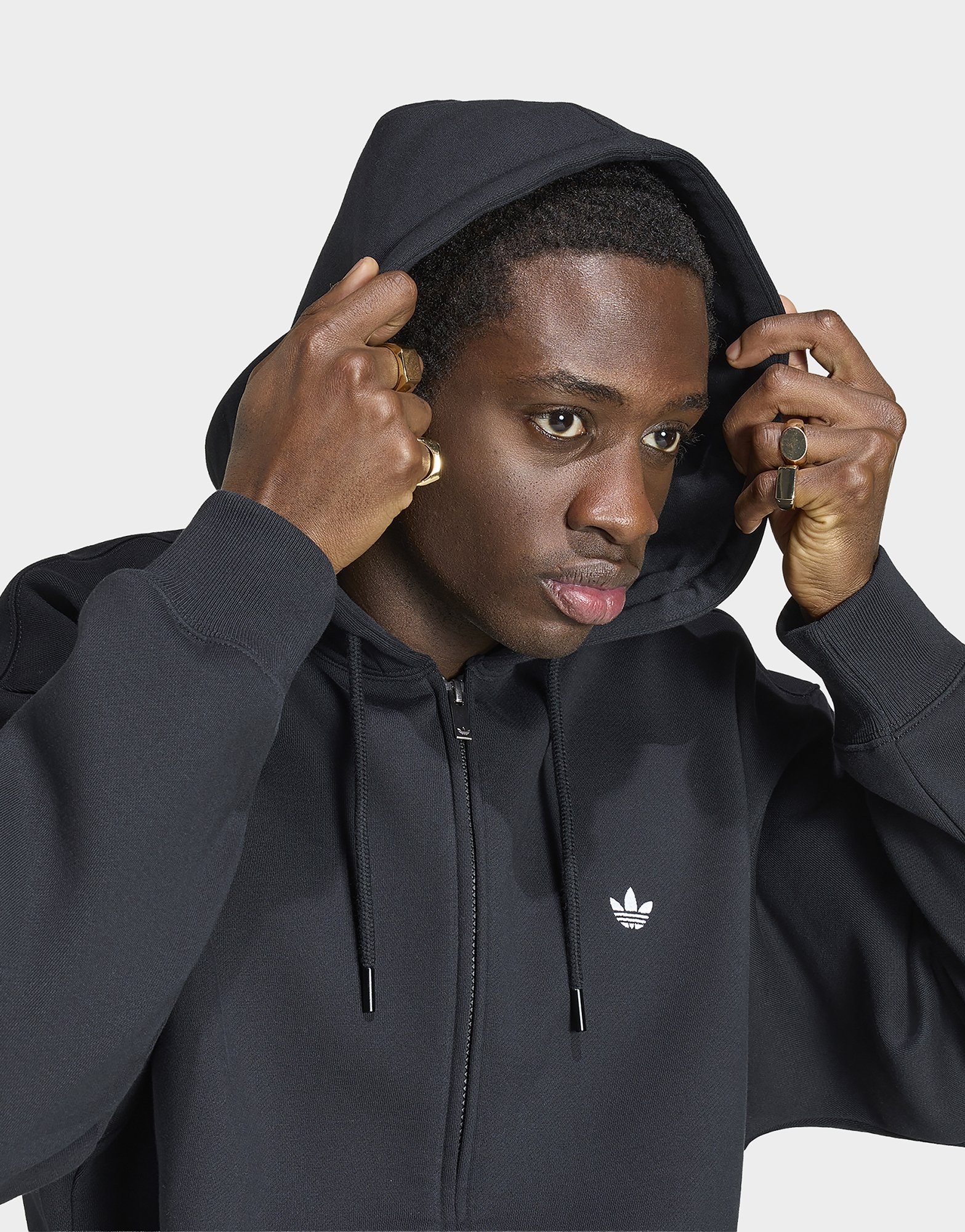 adidas TREFOIL ESSENTIALS HOODIE, LOCKER GESCHNITTEN, MIT DURCHGEHENDEM REISSVERSCHLUSS
