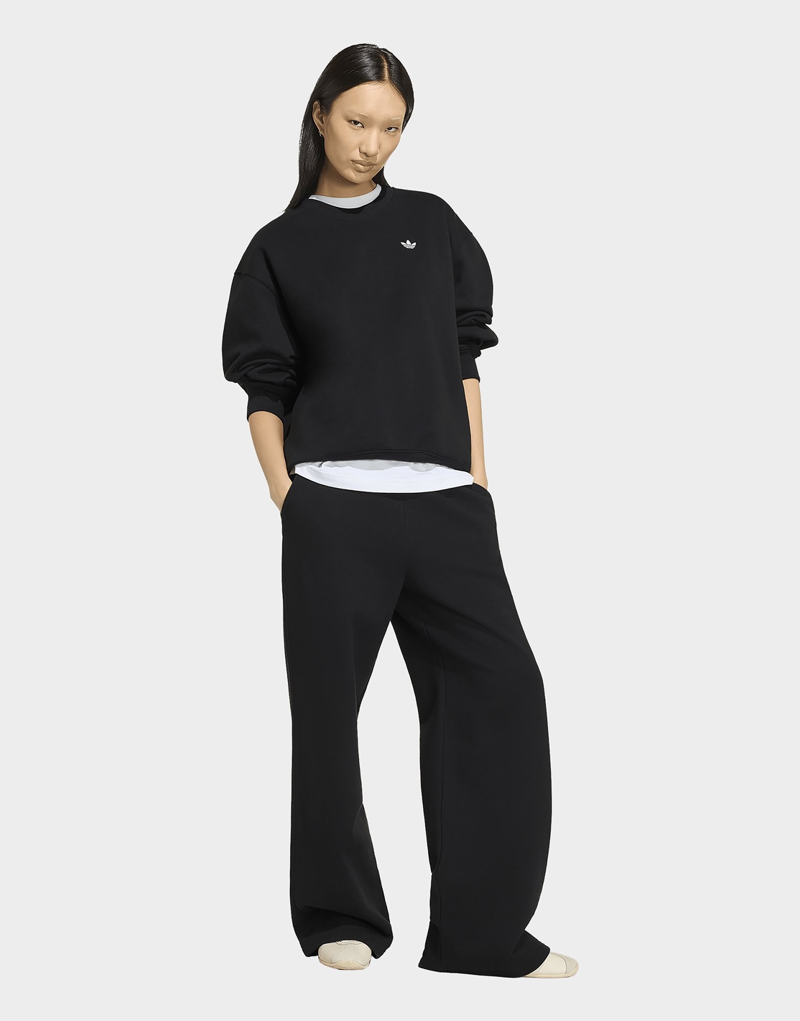 adidas Essentials Crew Long Fleece Os Sweatshirt