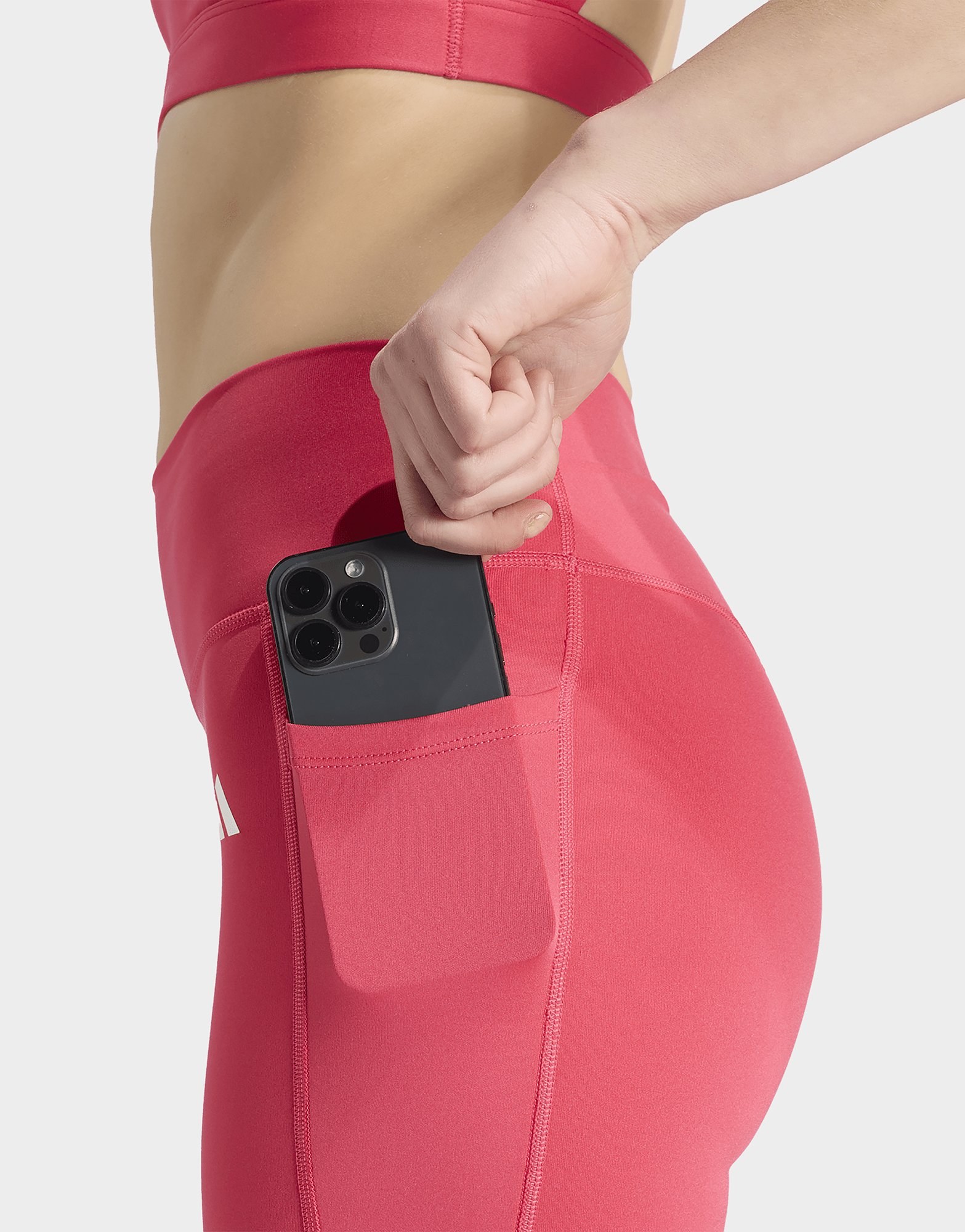 adidas Optimé Essentials Kurze Leggings Mit Tasche, 18 Cm