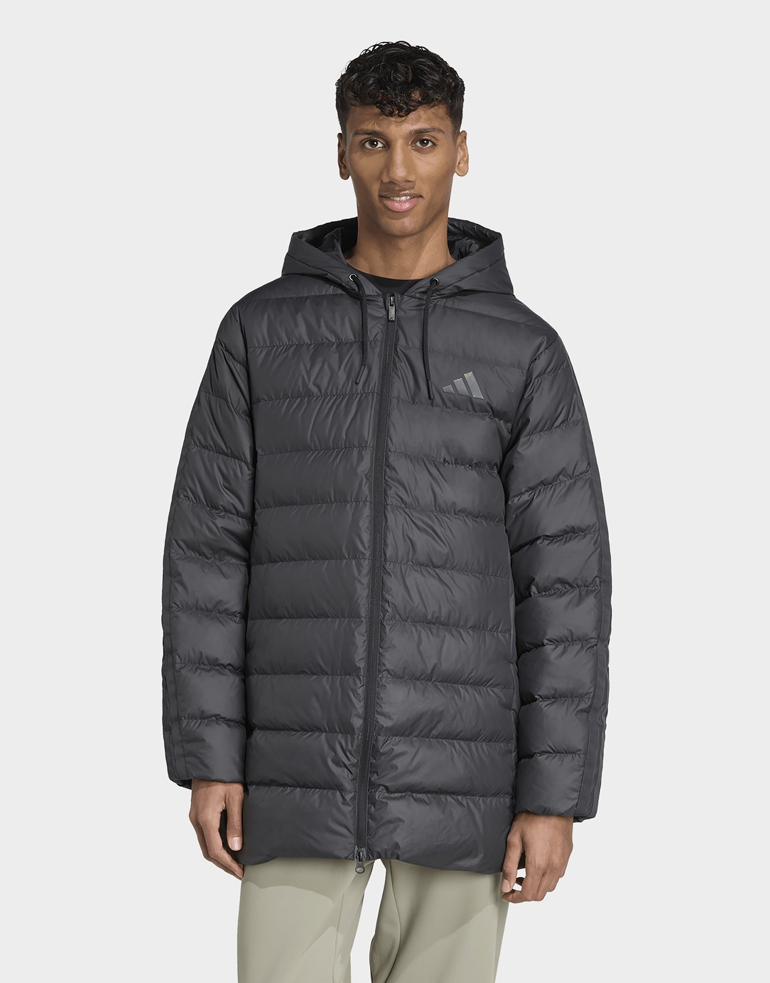 adidas Essentials CLIMAWARM 3-Streifen Light Daunenparka mit Kapuze