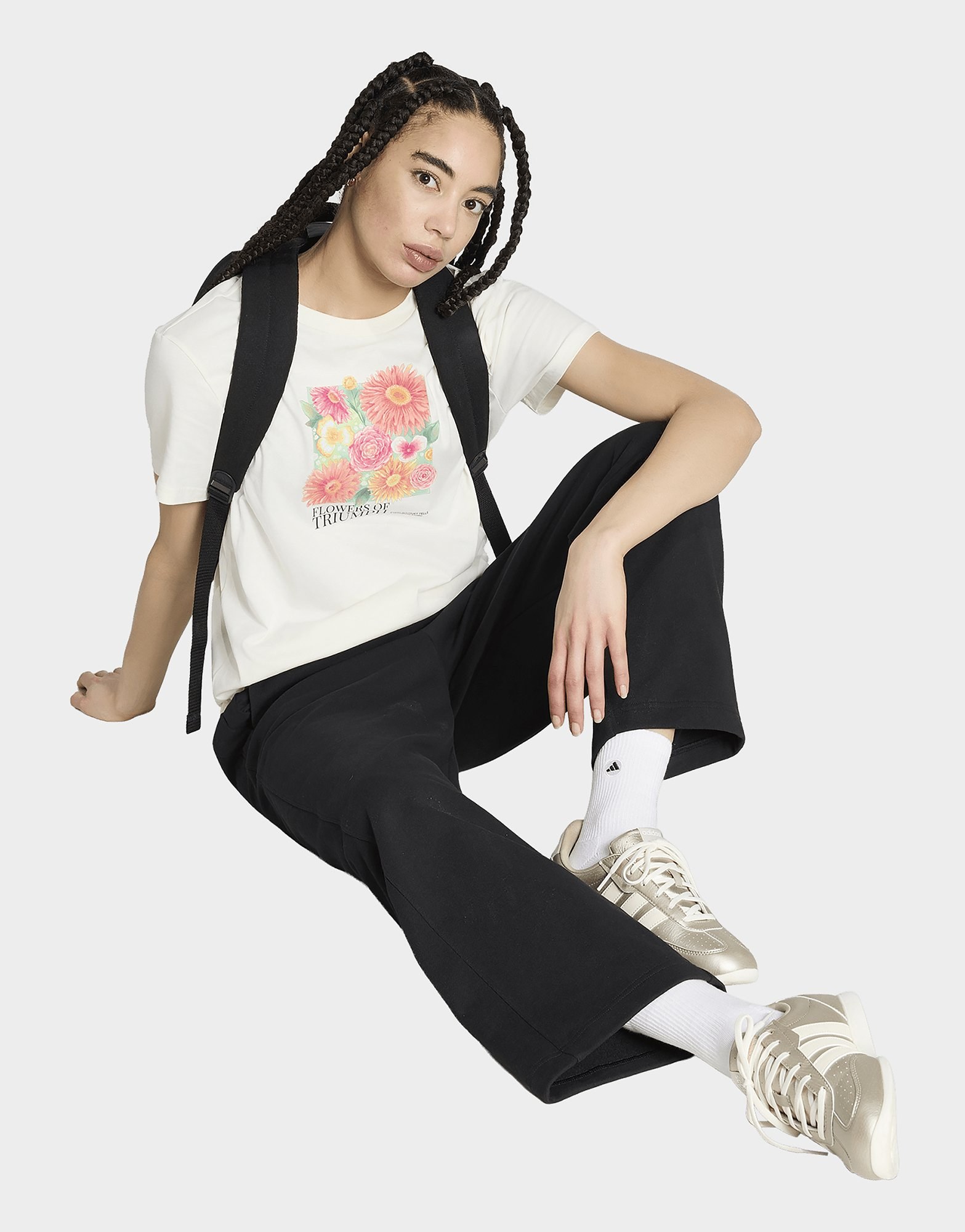 adidas Locker Geschnittenes Floral Grafik T-shirt 2