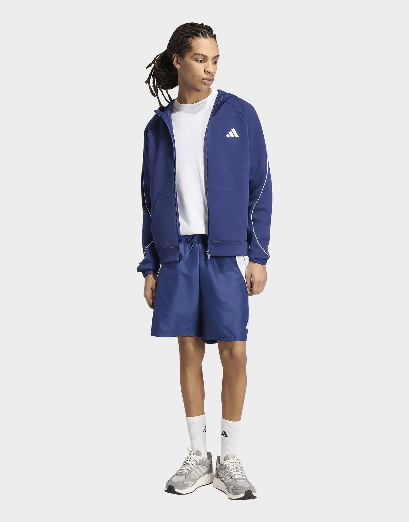 adidas STADIUM SMALL LOGO FULL-ZIP HOODIE