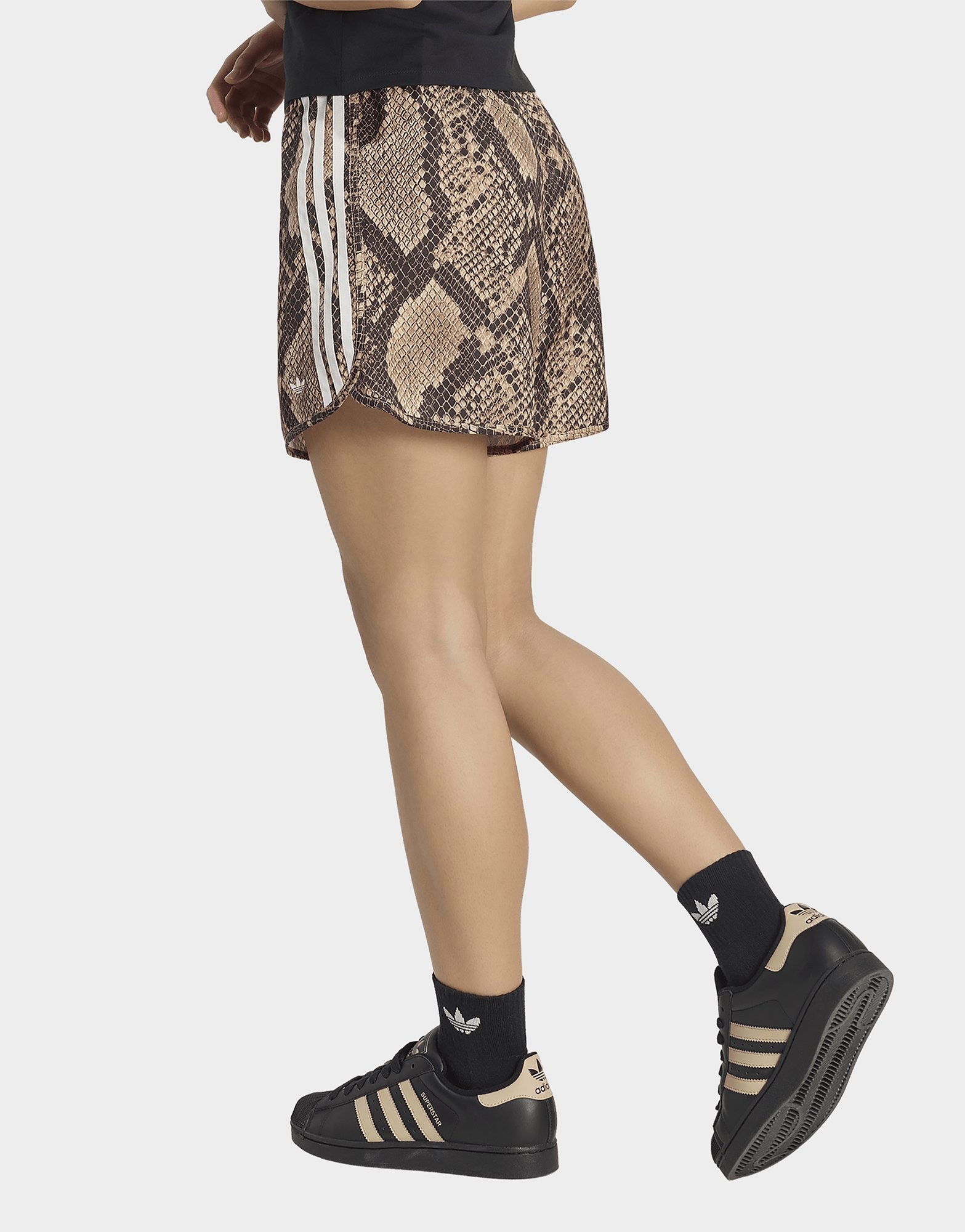 adidas Satin Shorts, Schlangenprint