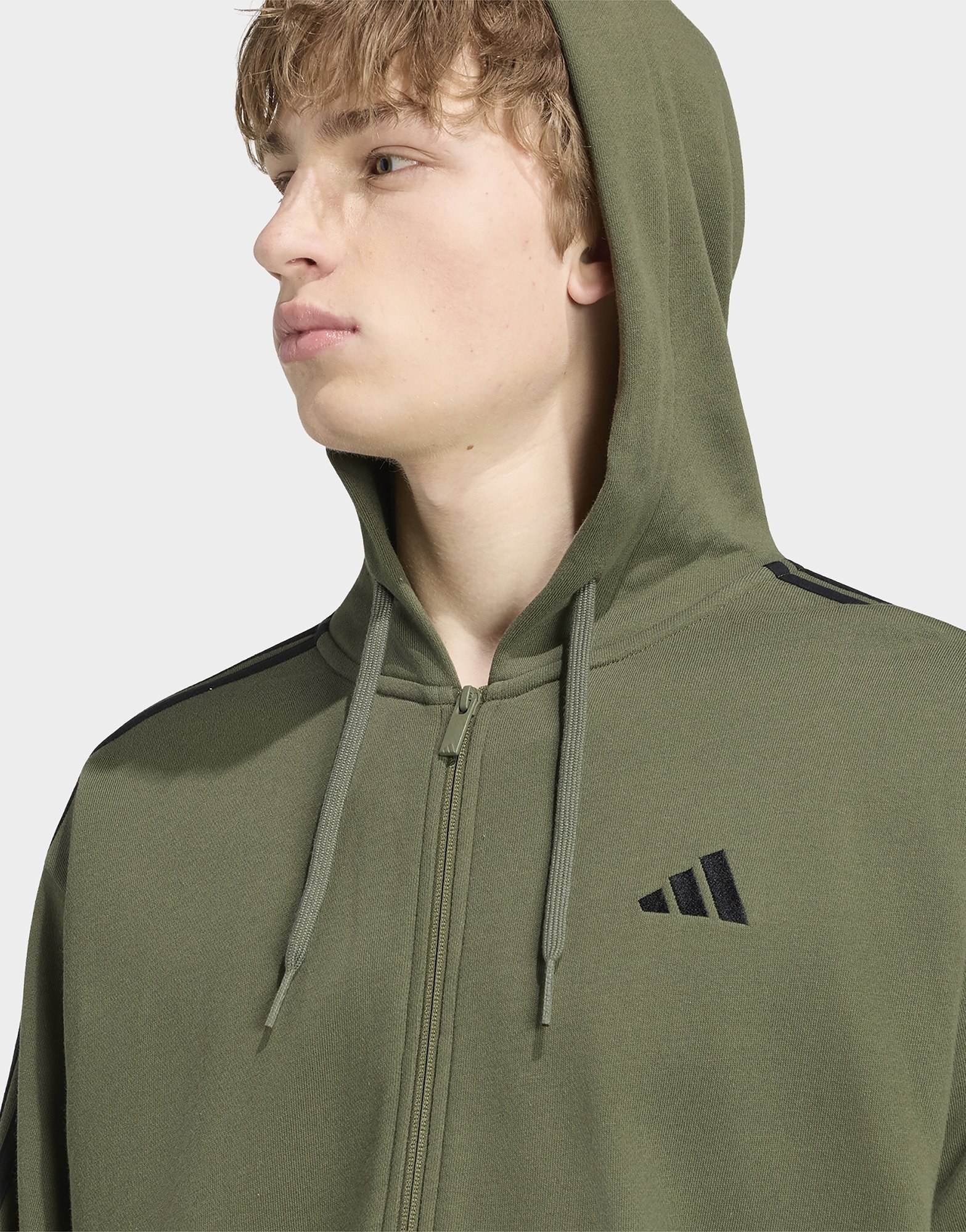 adidas Essentials 3-Streifen French Terry Kapuzenjacke