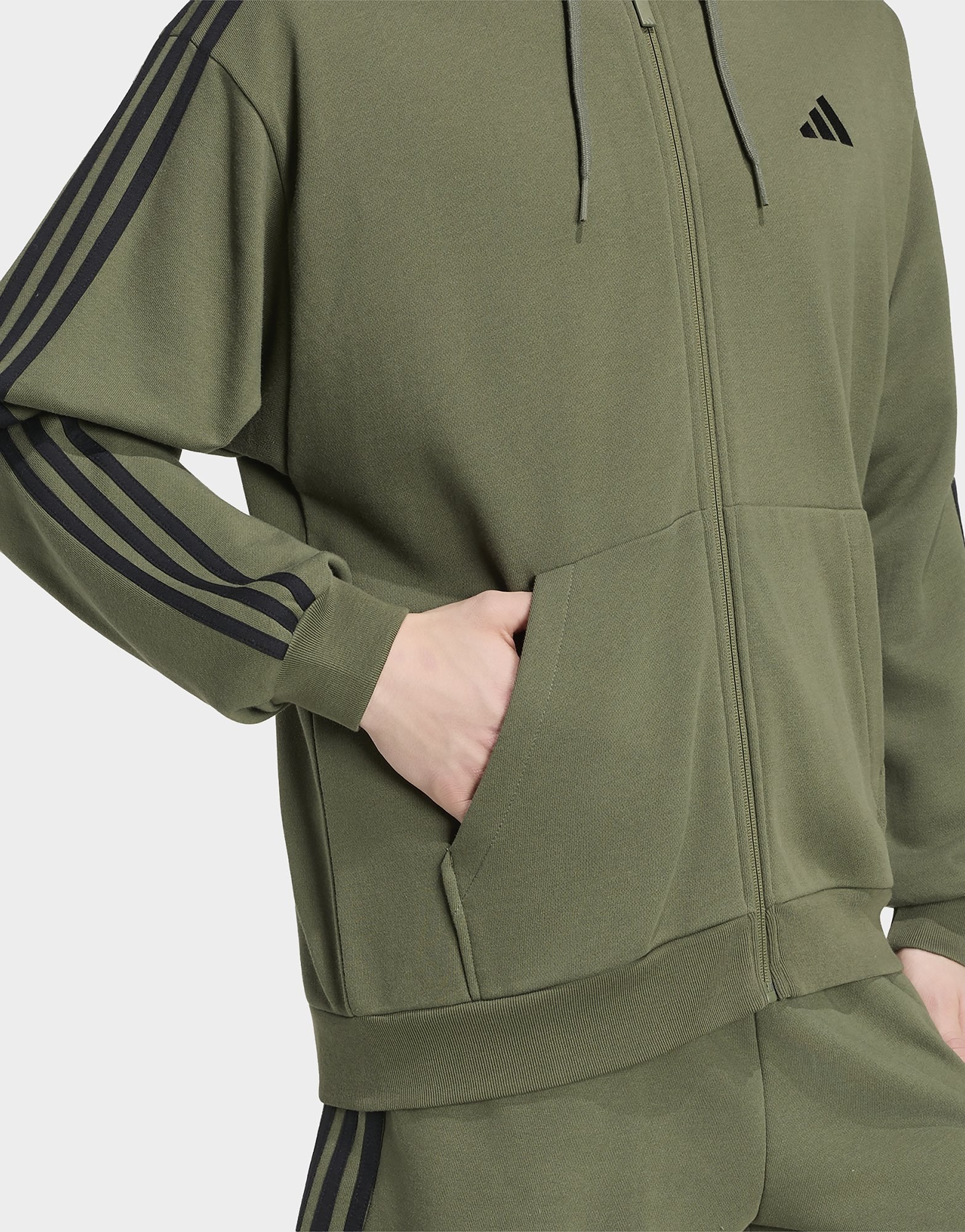 adidas Essentials 3-Streifen French Terry Kapuzenjacke