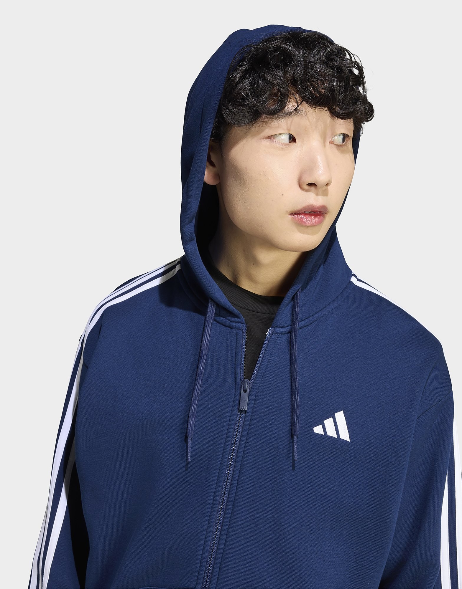 adidas Essentials 3-Streifen French Terry Kapuzenjacke