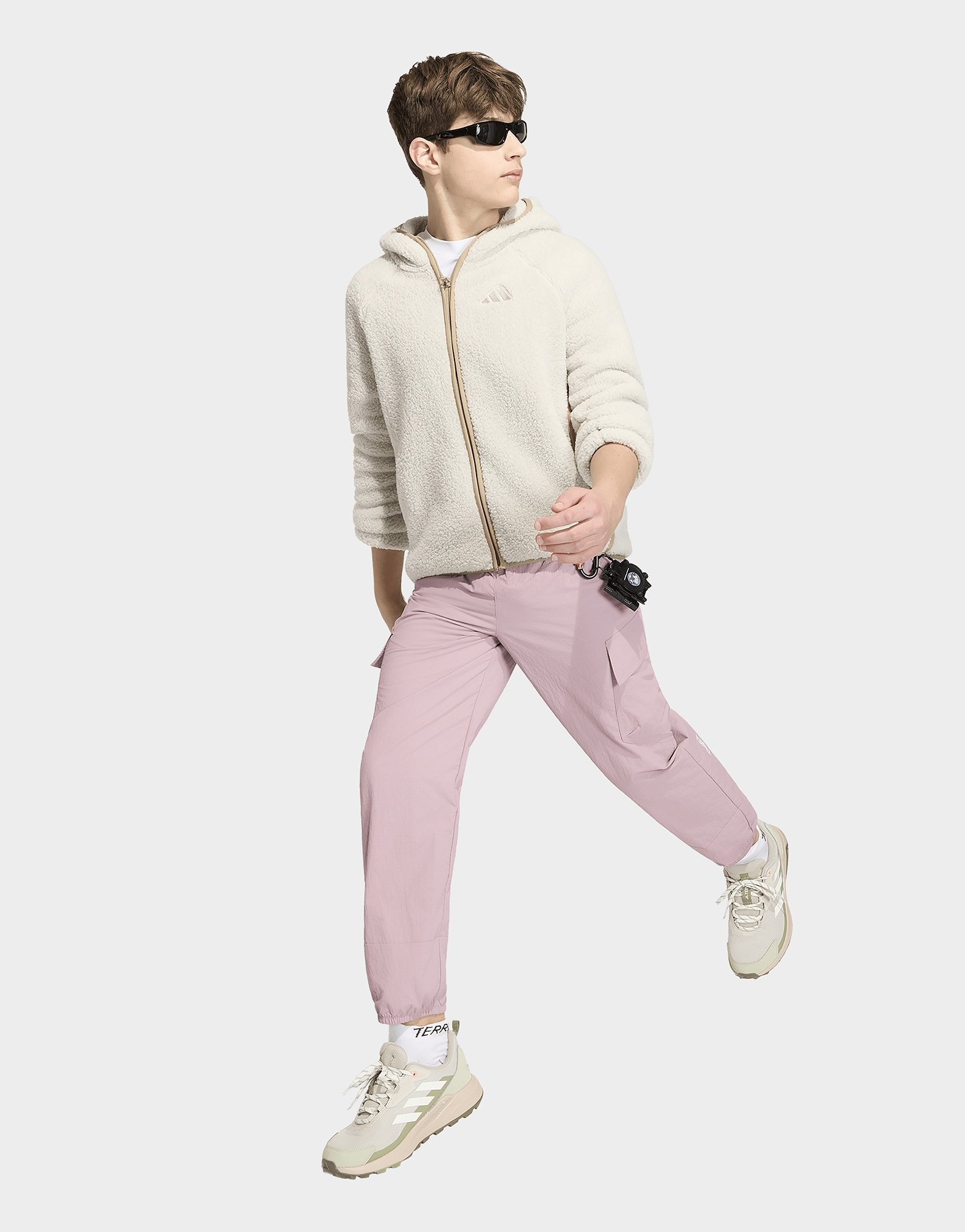 adidas Terrex Xploric Kids Fleecejacke, Kapuze, Durchgehender Reißverschluss