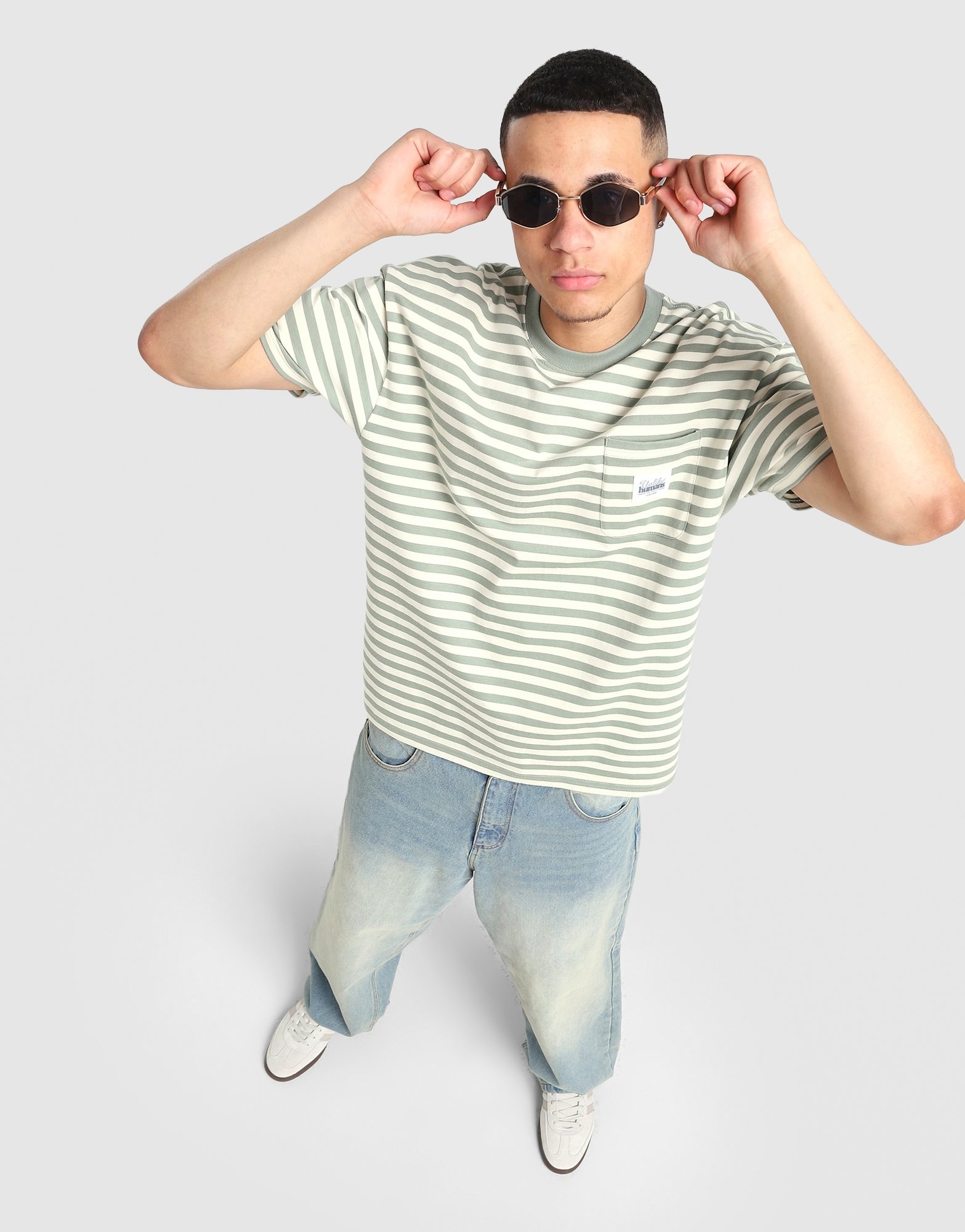 Unlike Humans Wells Stripe Pocket T-Shirt