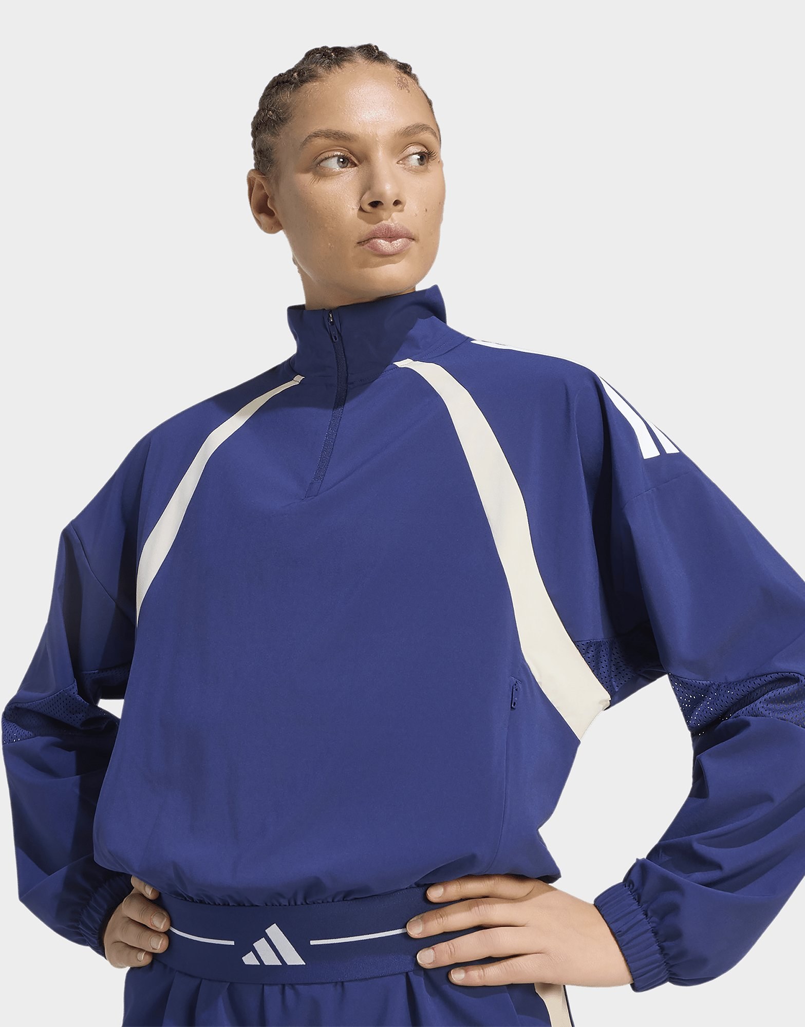 adidas Hyperglam Trainingsjacke, 3-streifen, Colourblock, Gewebt, Reißverschluss Bis Zur Brust