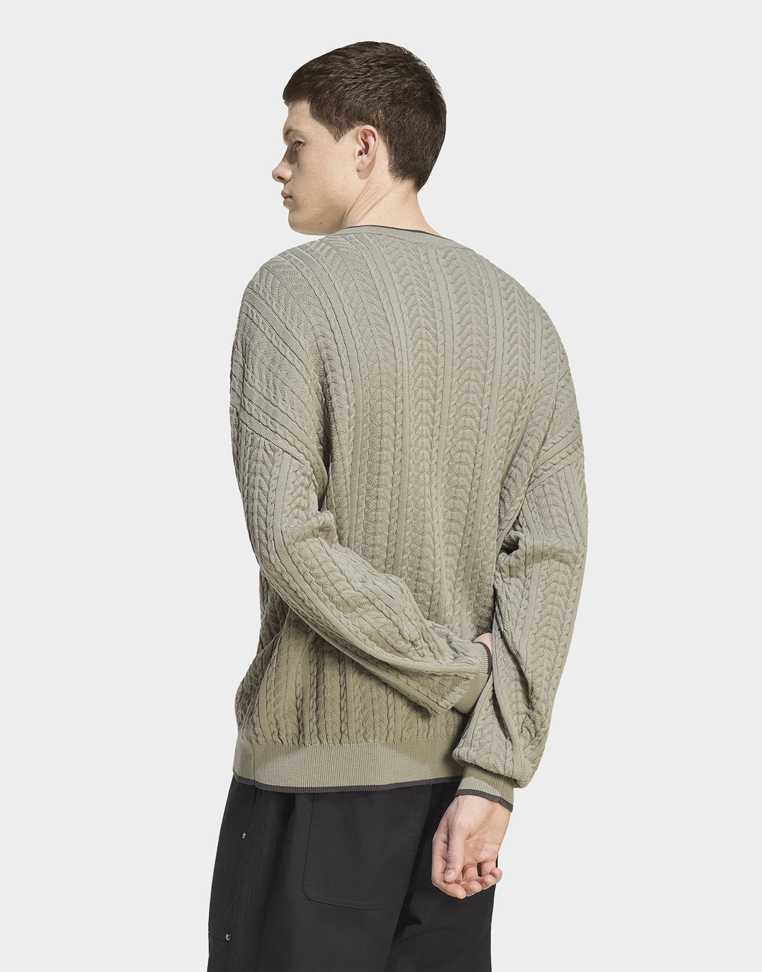 adidas Pullover, Gestrickt, V-ausschnitt, Zopfmuster