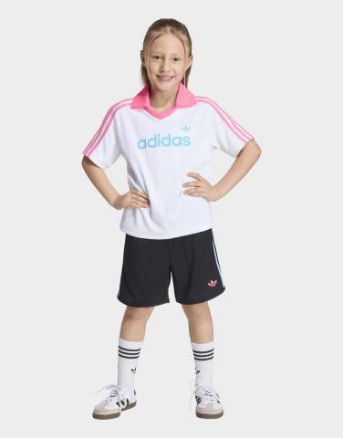 adidas Poloshirt Und Shorts Set, Locker Geschnitten, Nadelstreifen