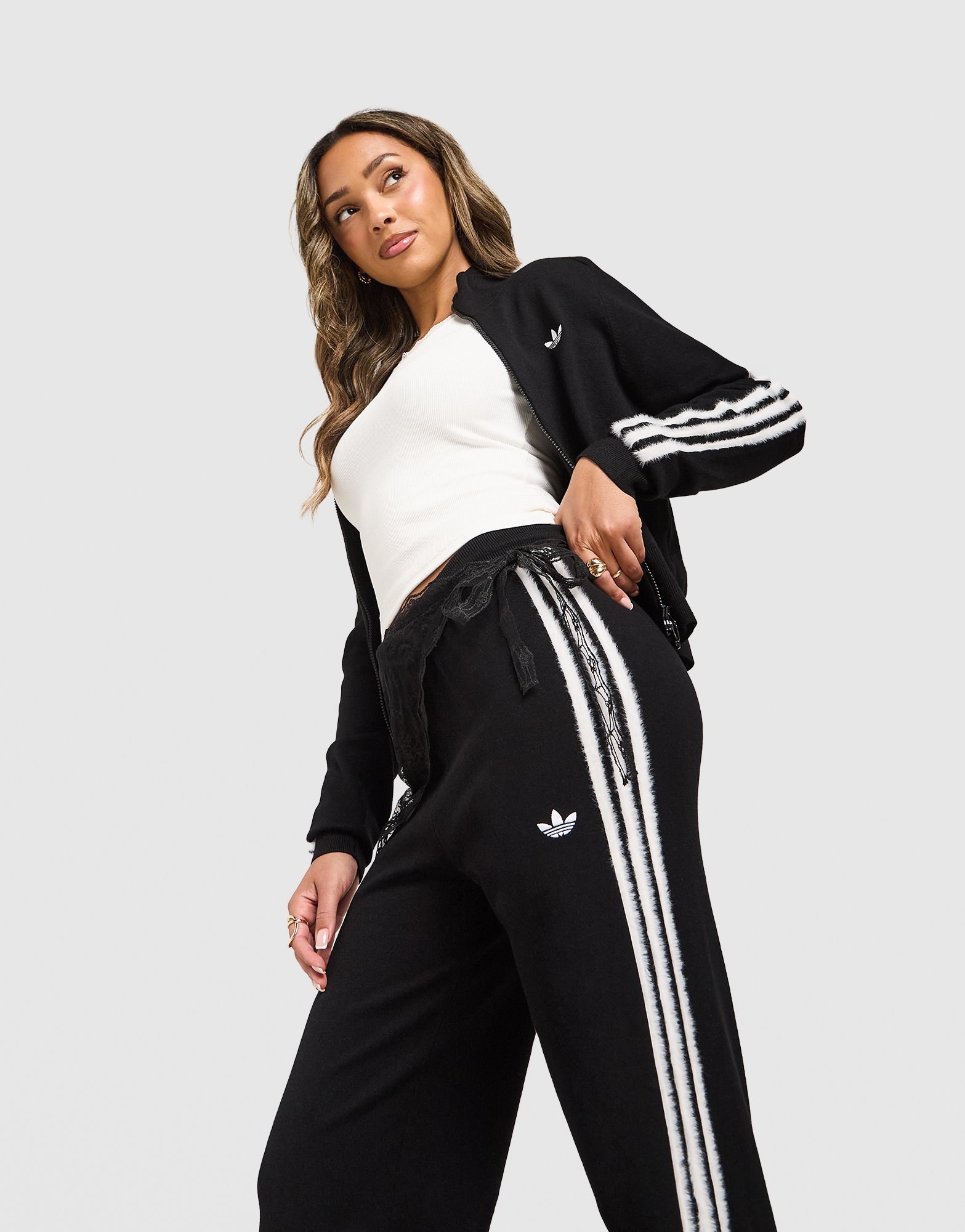 adidas Originals Fluffy 3-Stripes Knit Joggers