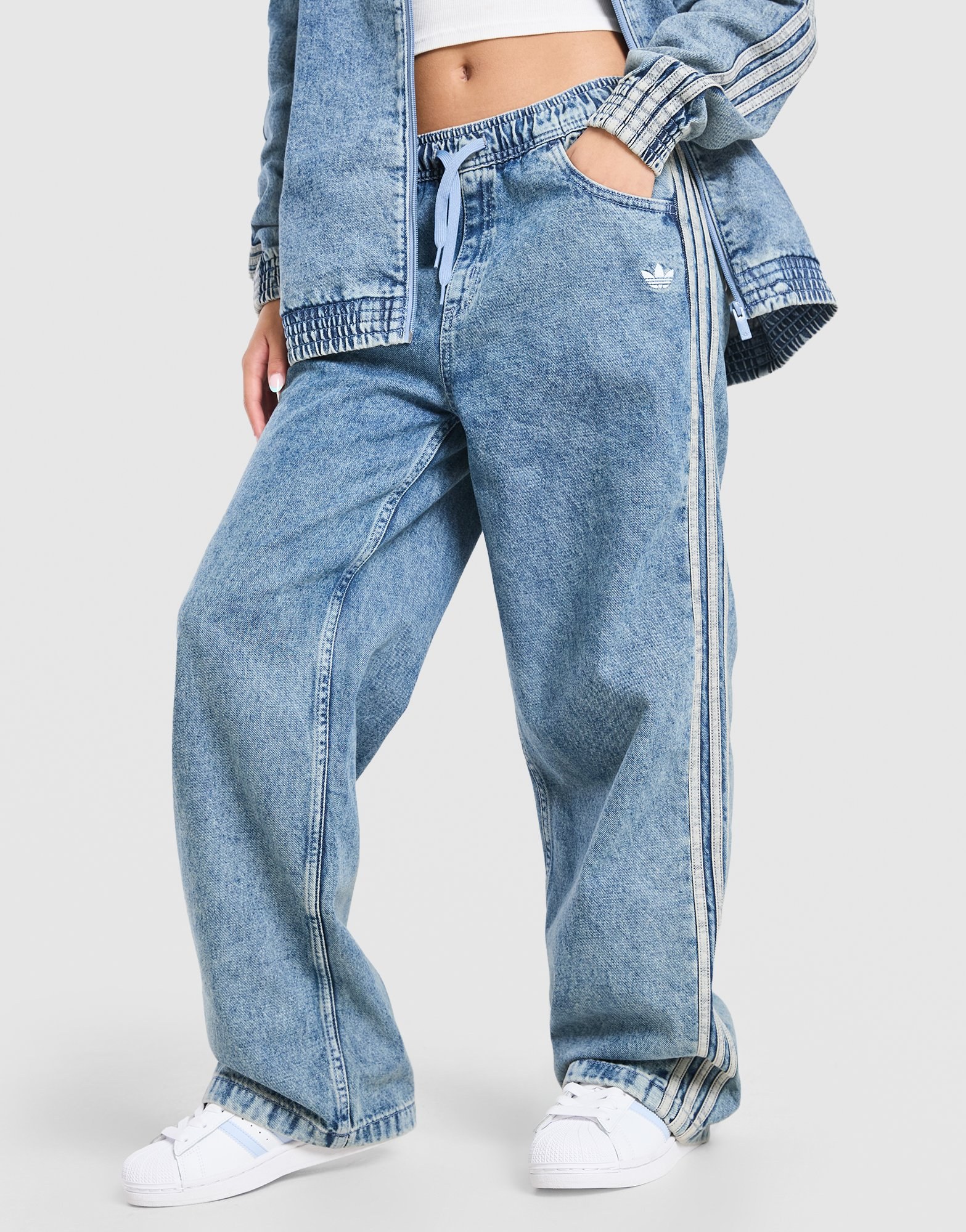 adidas Originals Girls' Denim Track Pants Junior