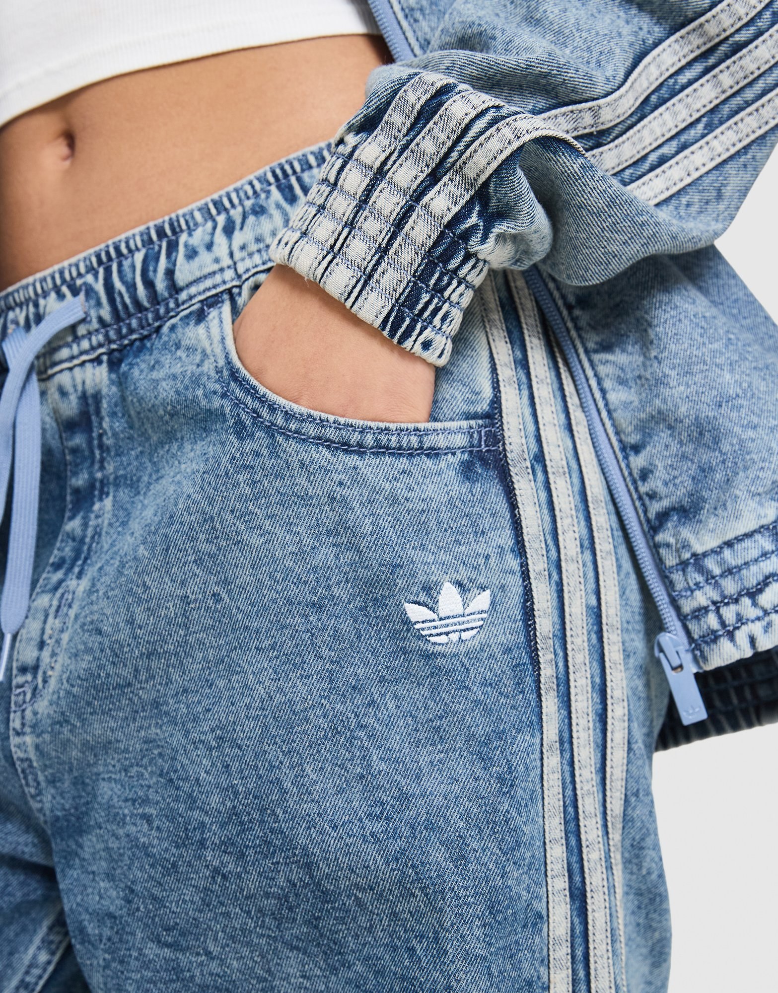 adidas Originals Girls' Denim Track Pants Junior