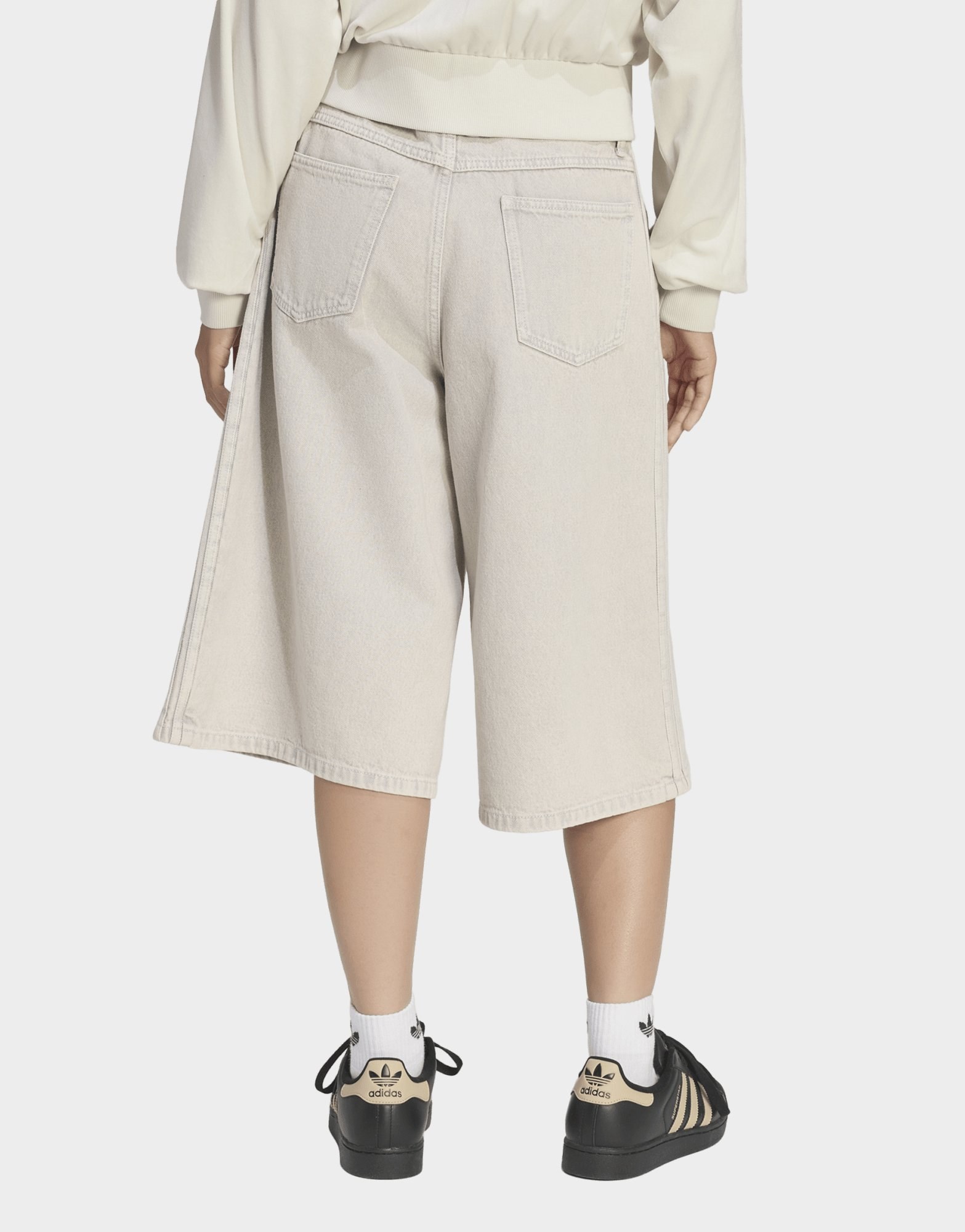 adidas Denim-jorts Mit Mittelhohem Bund