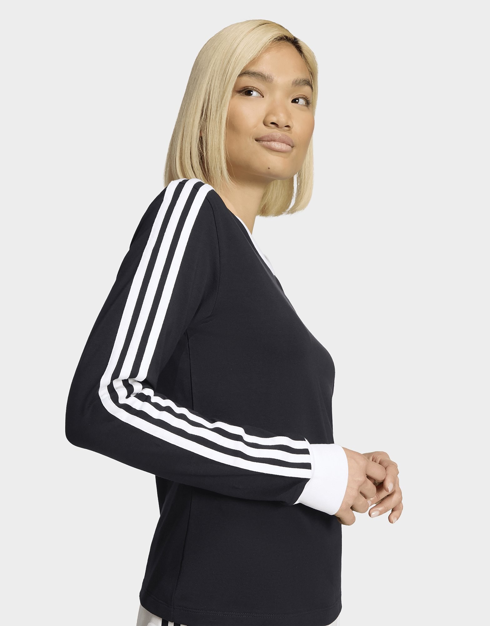 adidas 3-streifen Langärmliges Shirt, Schmal Geschnitten