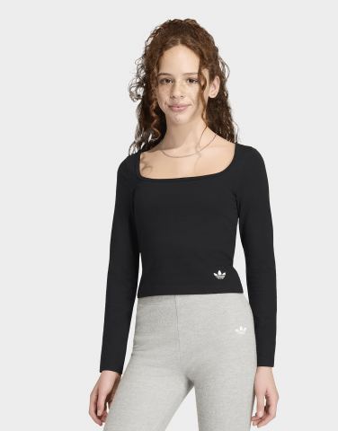 adidas T-shirt, Schmal Geschnitten, Eckiger Ausschnitt, Langärmlig