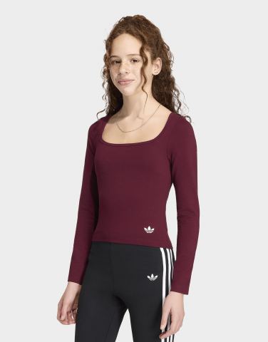adidas T-shirt, Schmal Geschnitten, Eckiger Ausschnitt, Langärmlig