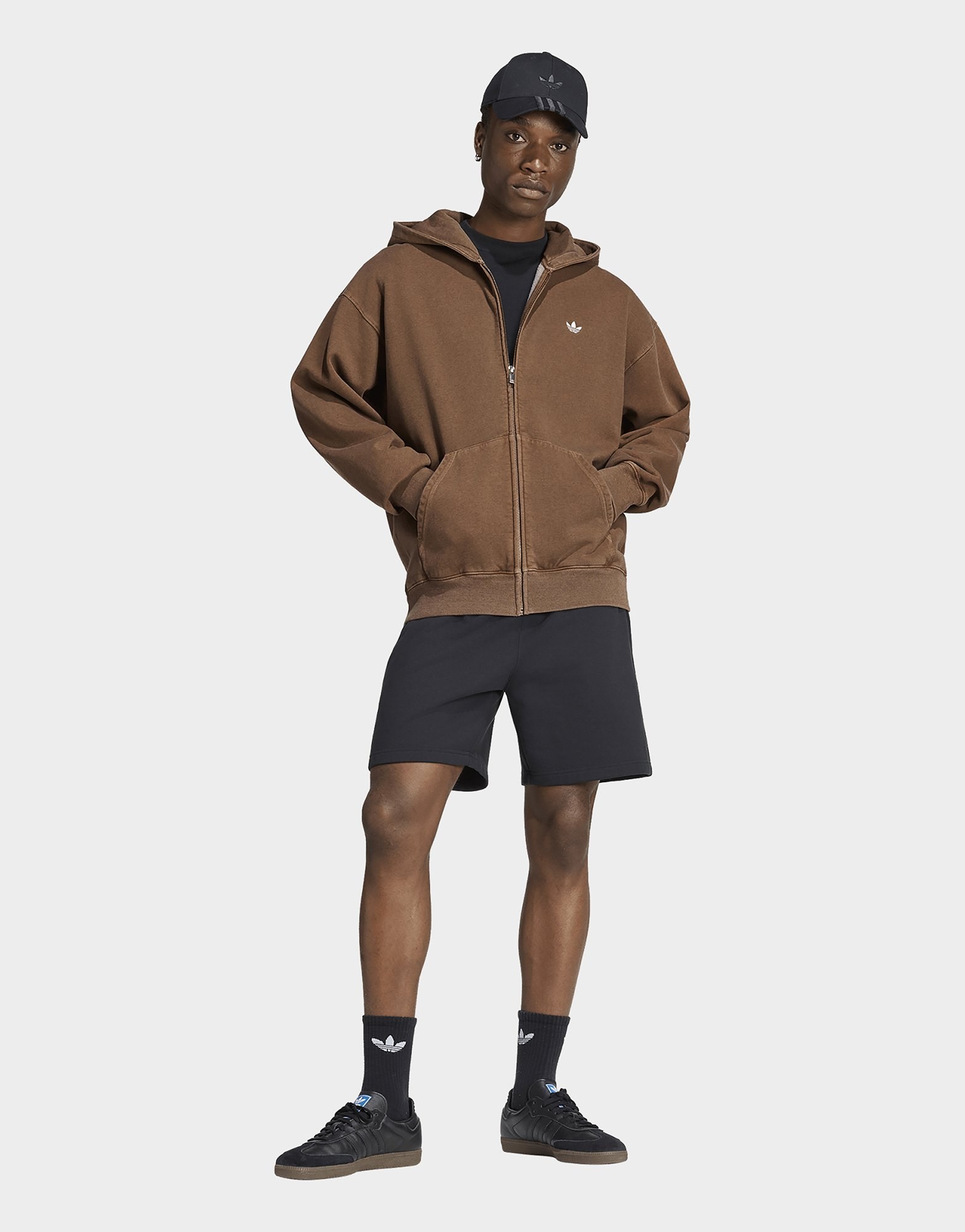 adidas TREFOIL ESSENTIALS WASHED KAPUZENJACKE, LOCKER GESCHNITTEN