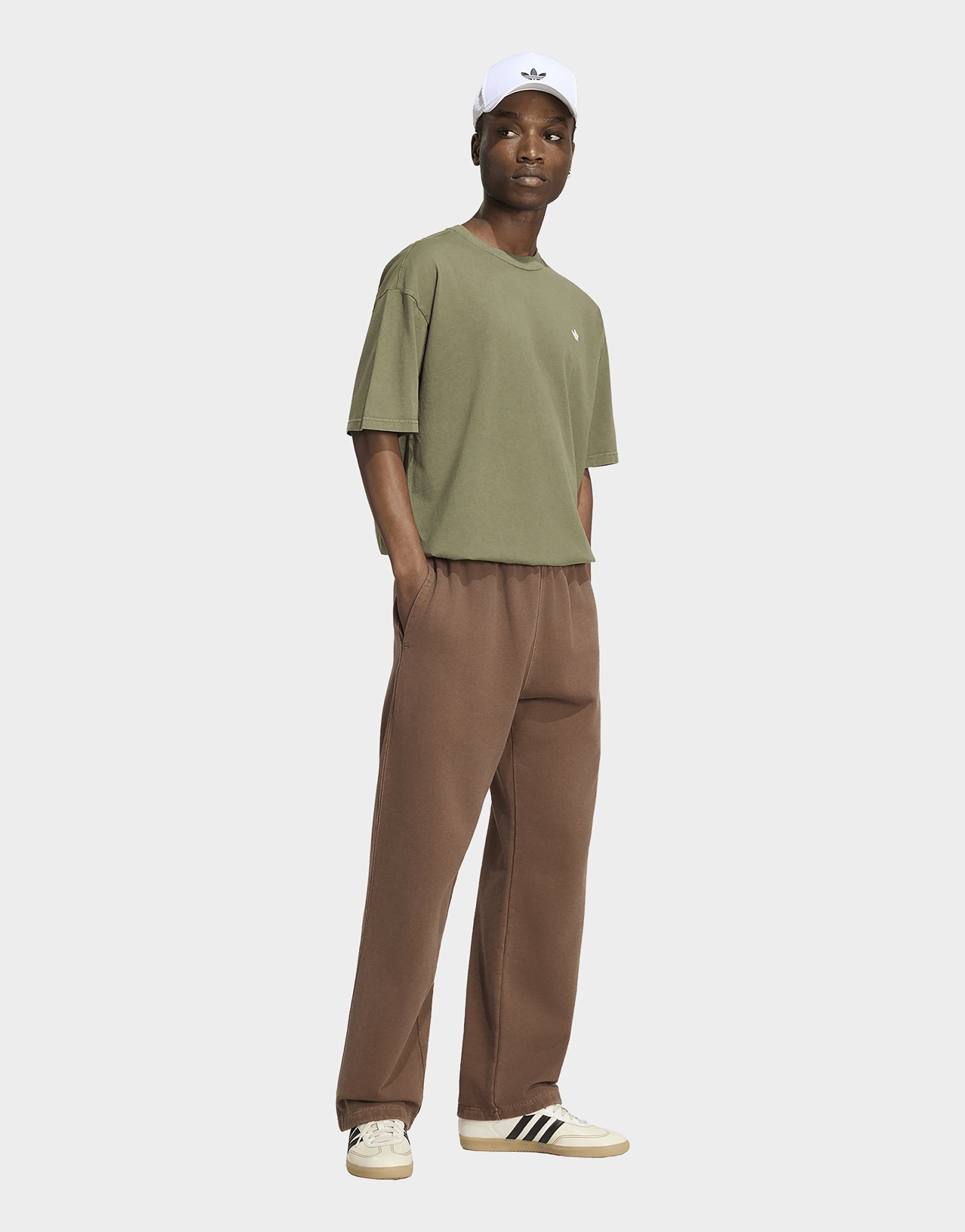 adidas TREFOIL ESSENTIALS HOSE, VERWASCHENE OPTIK, OFFENER SAUM