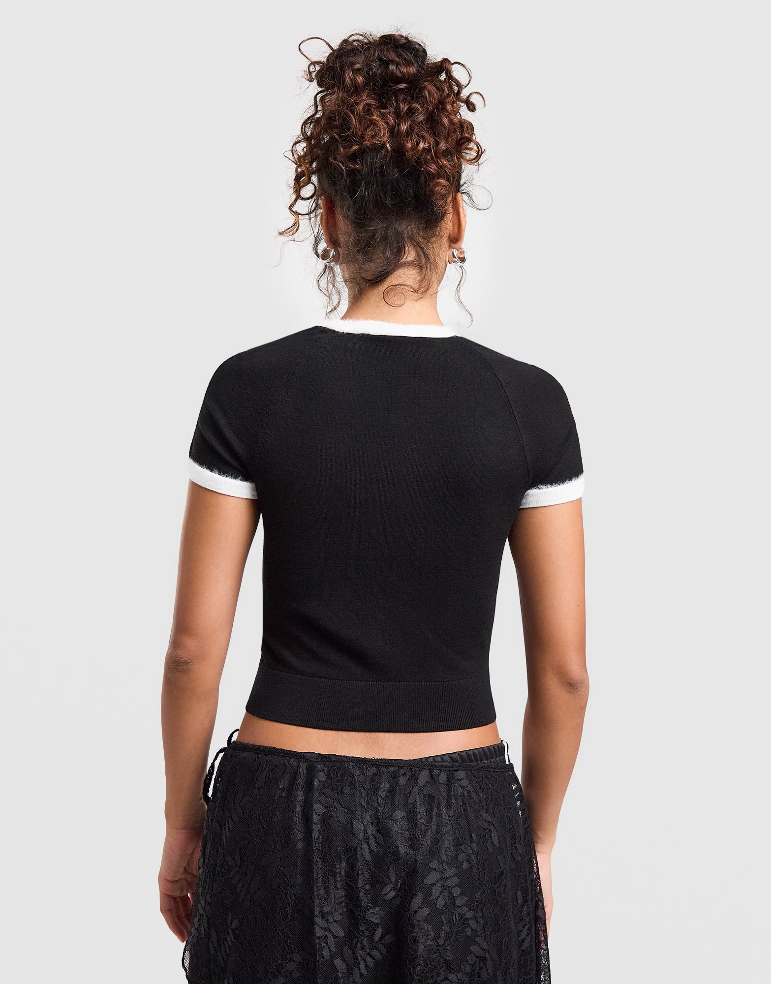 adidas Originals Fluffy 3-Stripes Knit Slim T-Shirt