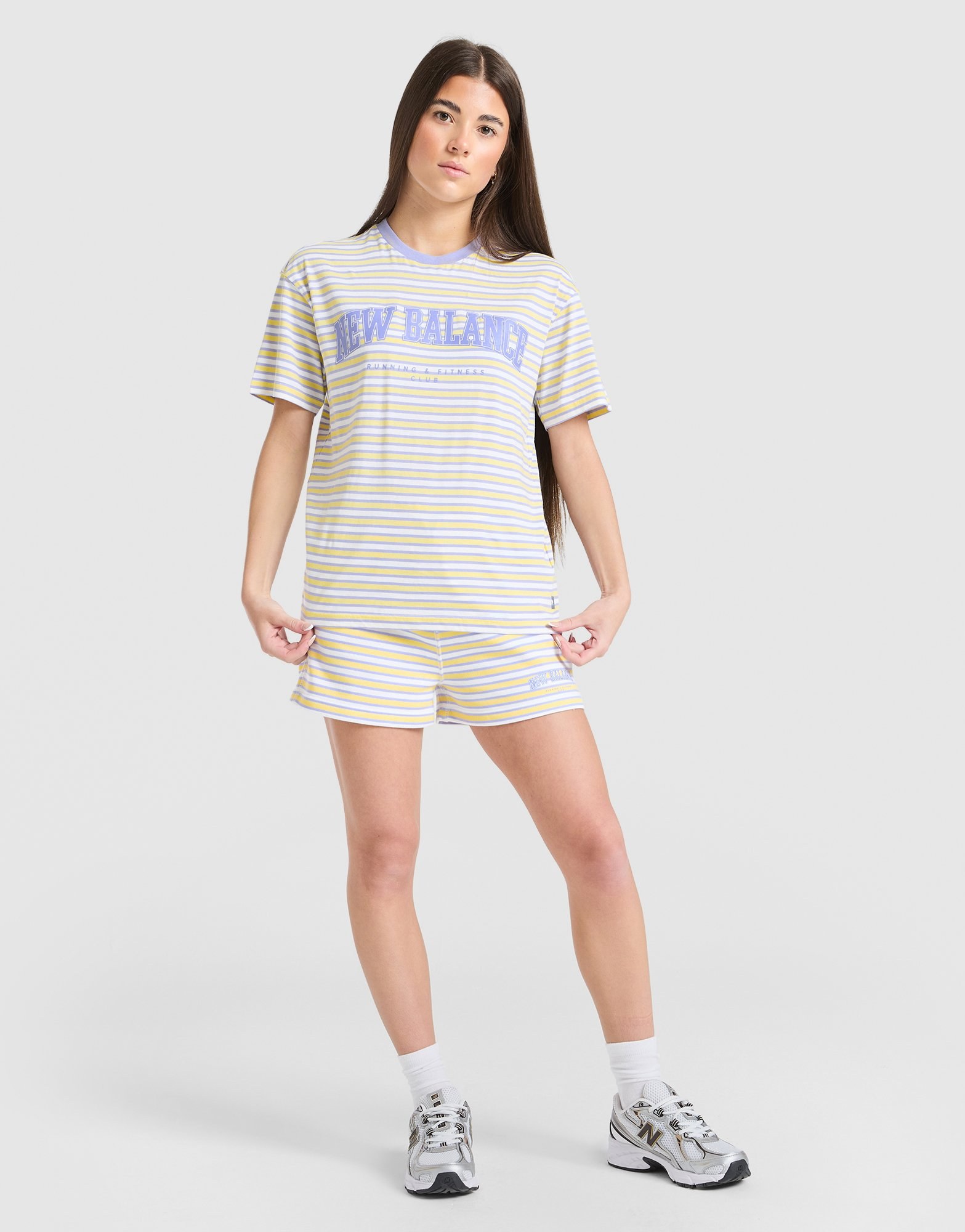 New Balance Girls' Stripe Boyfriend T-Shirt Junior