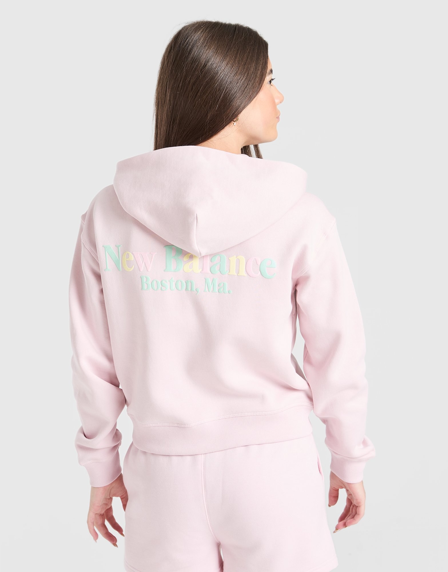 New Balance Girls' Tones Cropped Full Zip Hoodie Junior