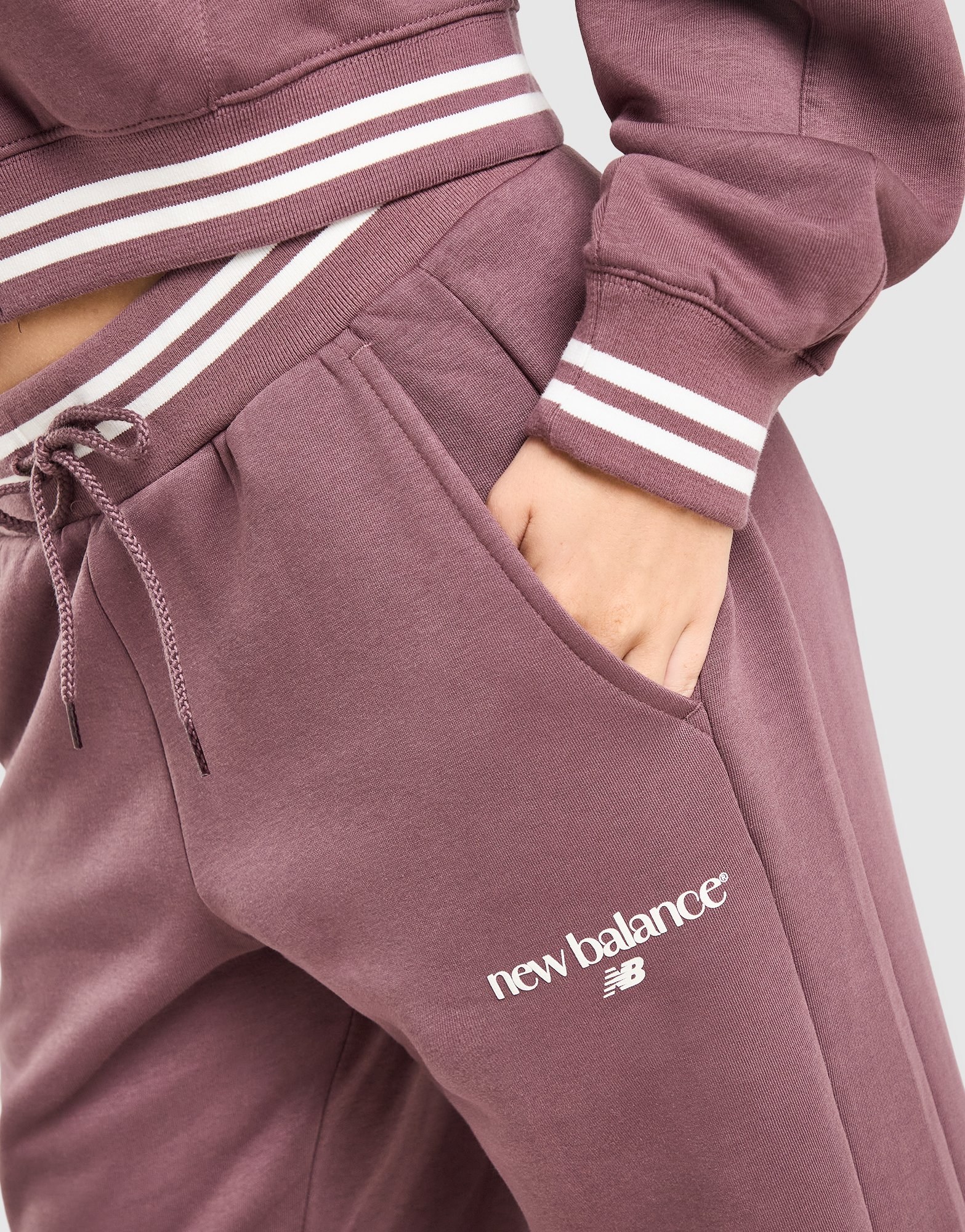 New Balance Ribbed Wide Leg Jogginghose