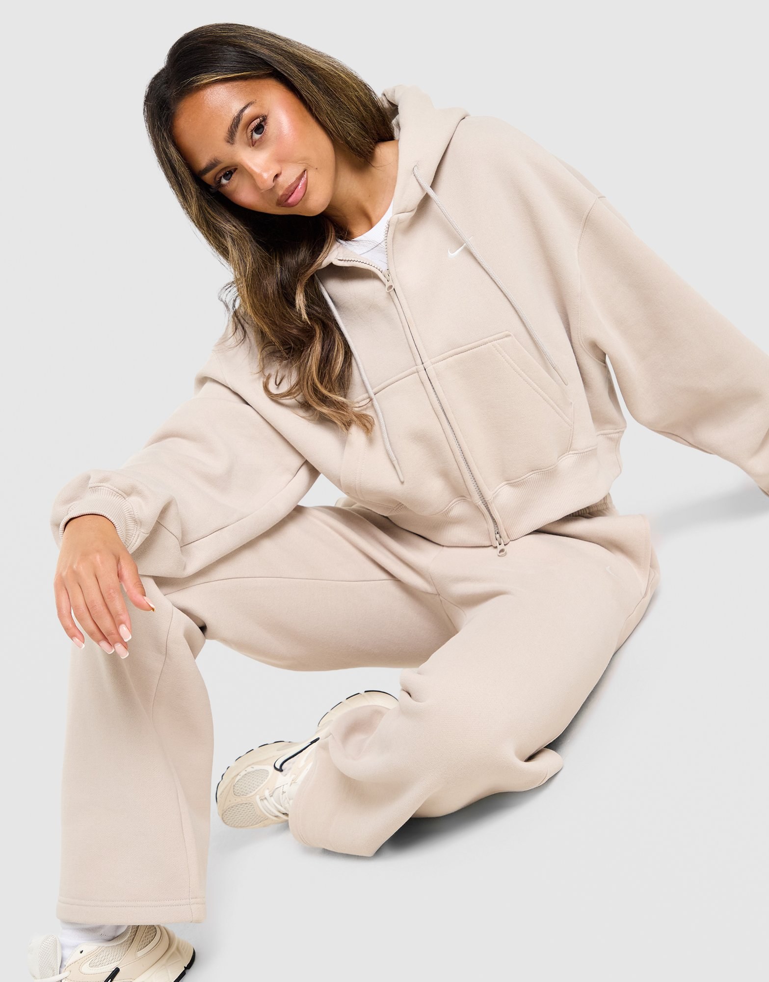 Nike Studio Fleece Cropped Full-Zip Hoodie
