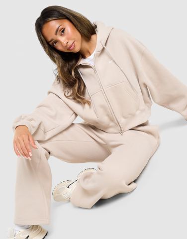 Nike Studio Fleece Cropped Full-Zip Hoodie