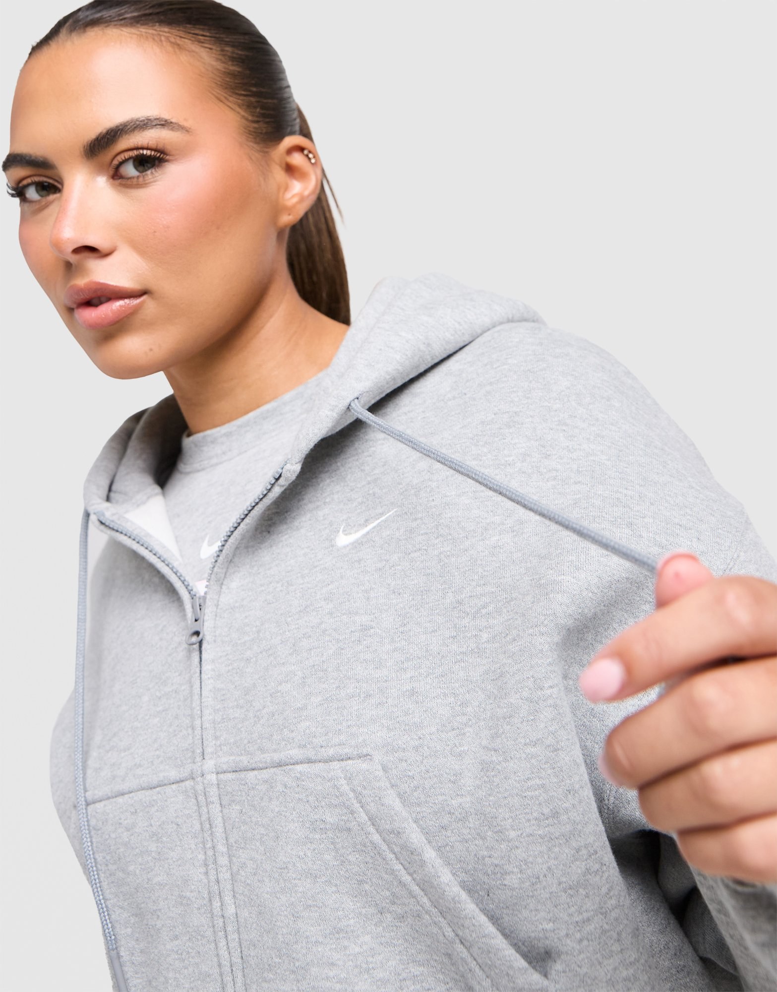 Nike Studio Fleece Cropped Full-Zip Hoodie