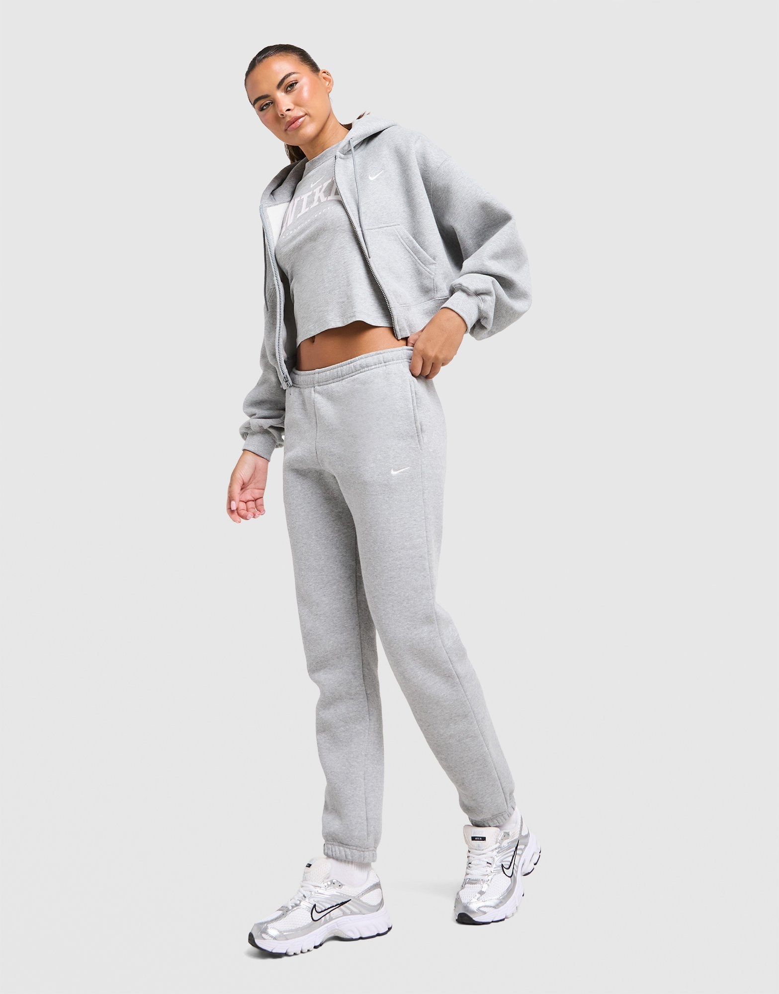 Nike Studio Fleece Cropped Full-Zip Hoodie