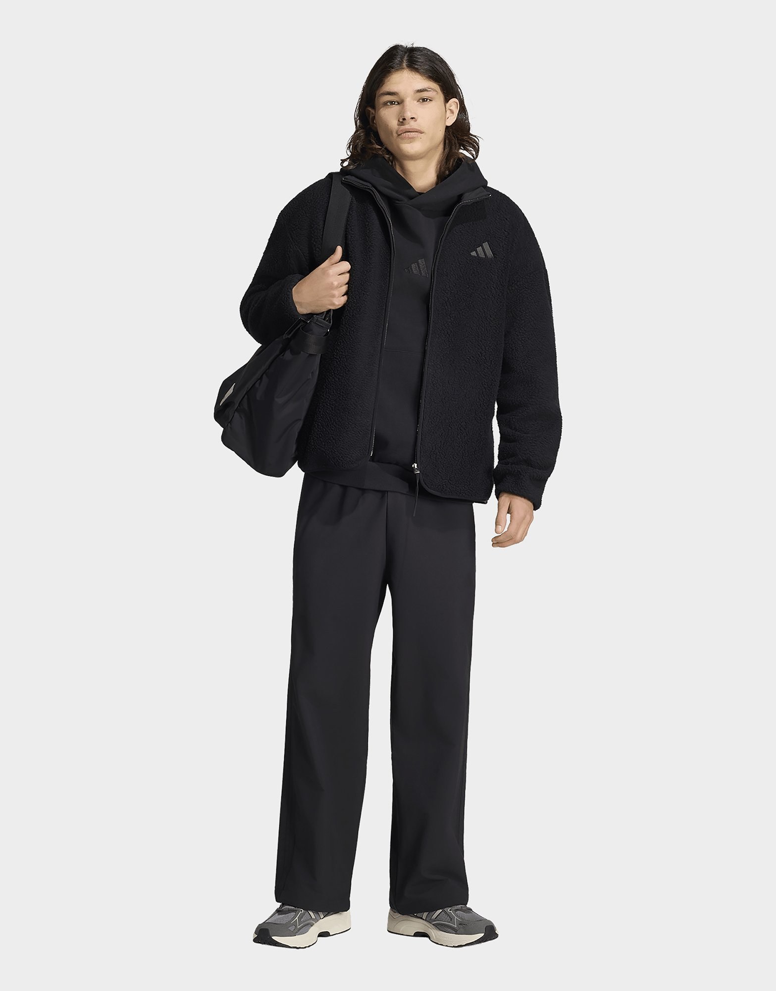 adidas City Tech 3-streifen Fleecejacke, Durchgehender Reißverschluss