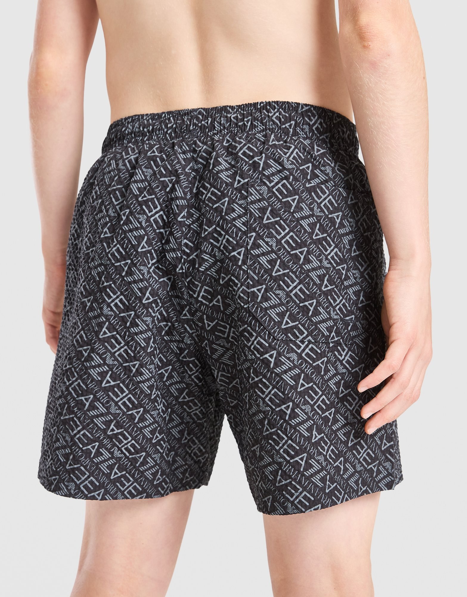 EA7 Emporio Armani Graphic Monogram Swim Shorts Junior