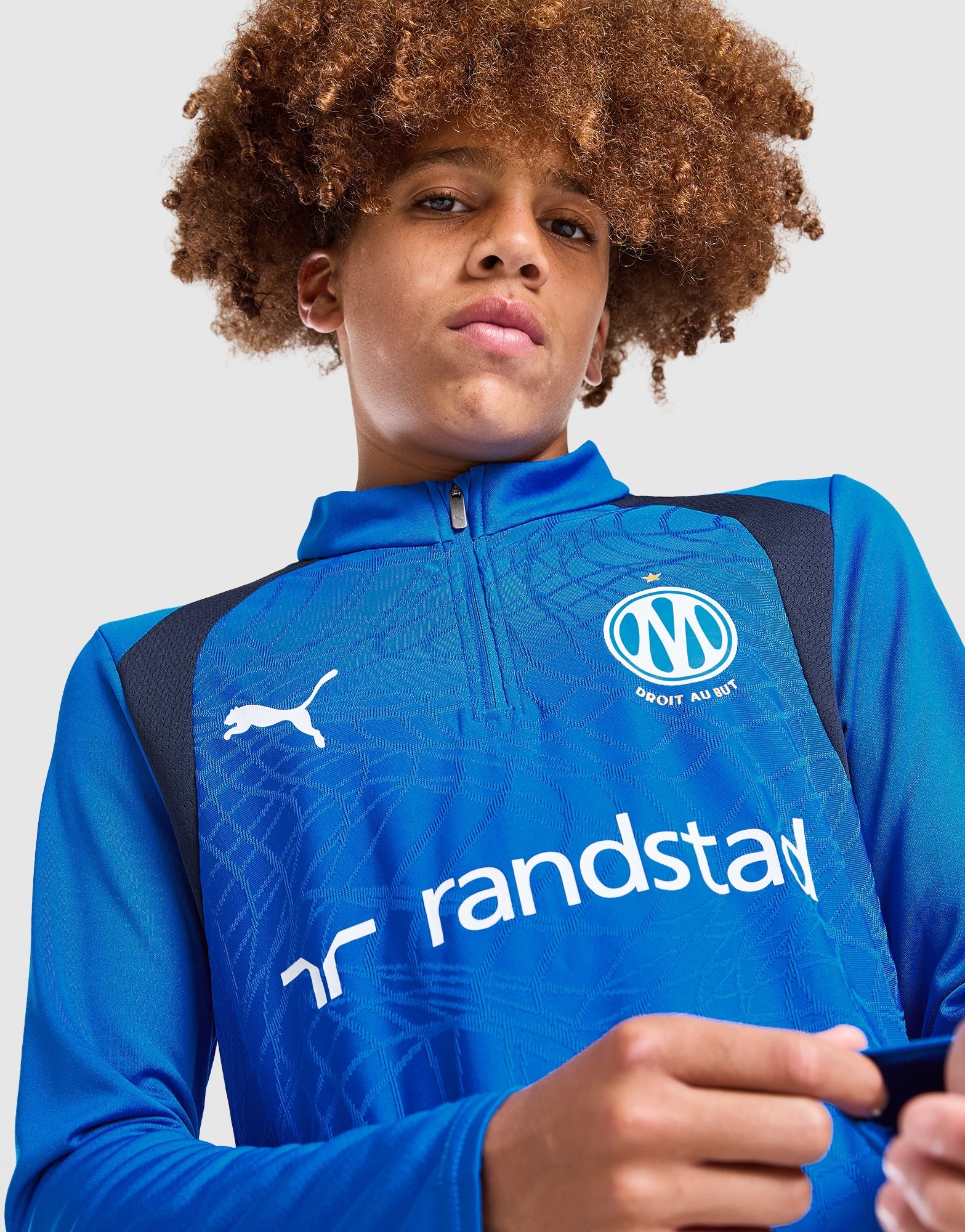 PUMA Olympique Marseille 1/4-Zip Trainingsoberteil Kinder