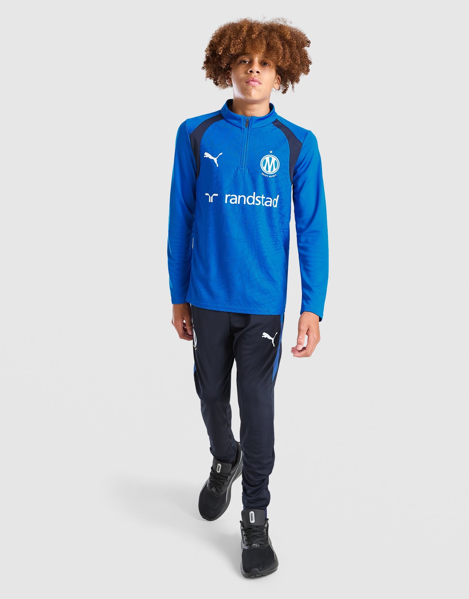 PUMA Olympique Marseille 1/4-Zip Trainingsoberteil Kinder