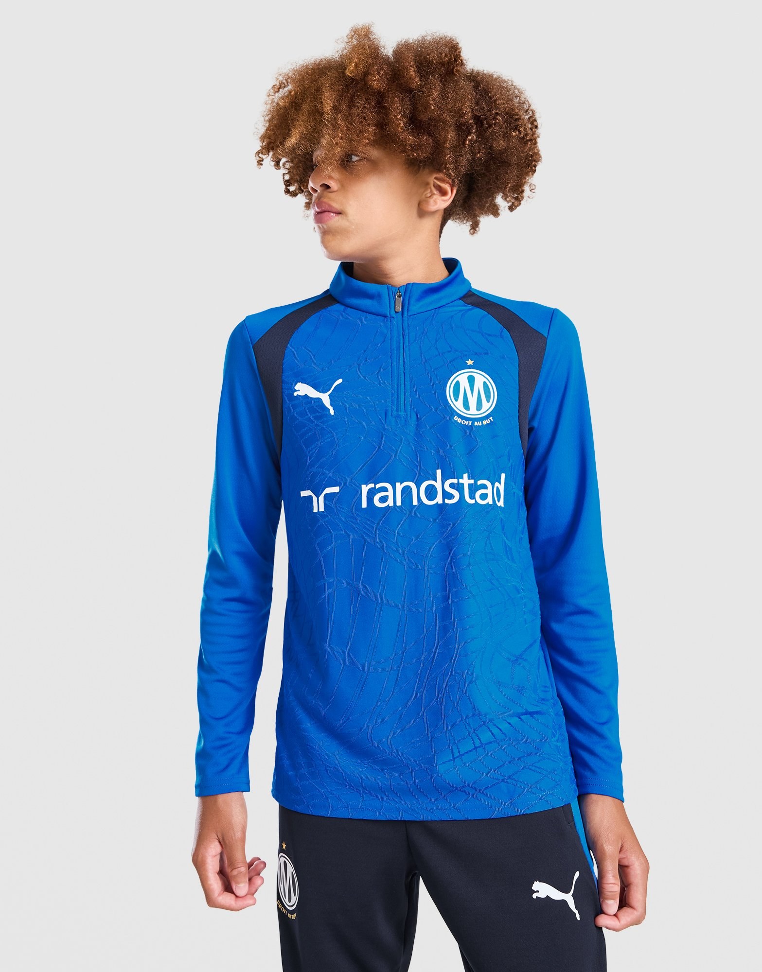 PUMA Olympique Marseille 1/4-Zip Trainingsoberteil Kinder
