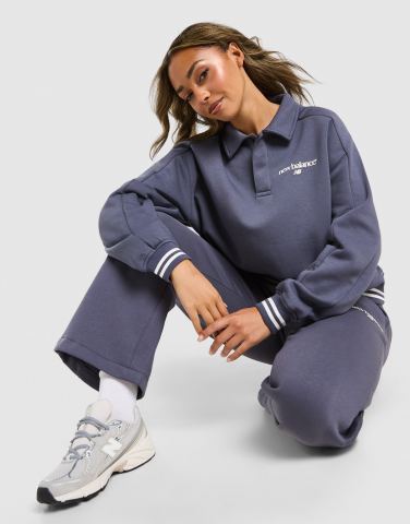 New Balance Longsleeve Fleece Polo Sweatshirt