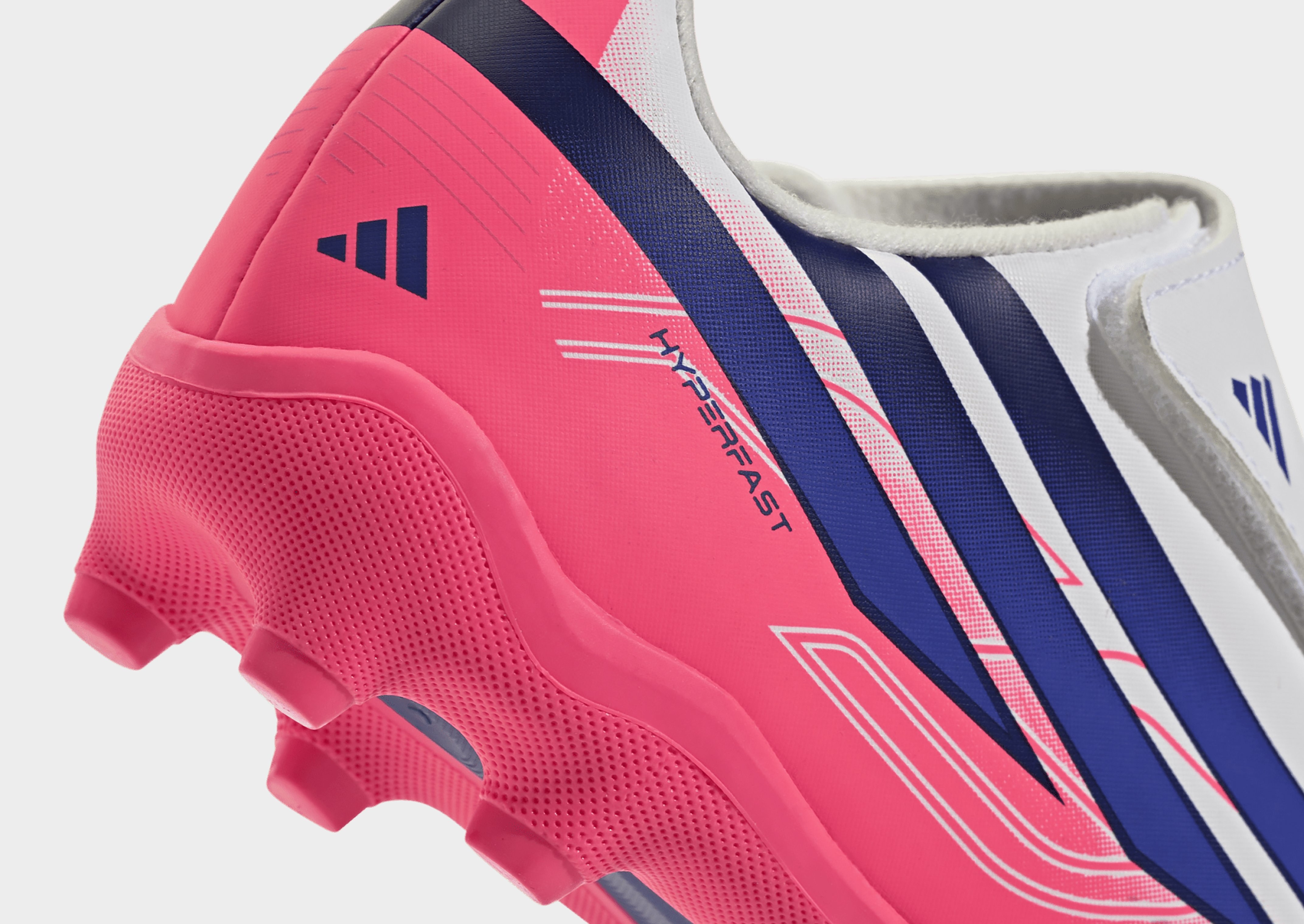 adidas F50 Hyperfast Club Kids Fußballschuh, Naturrasen/Gemischte Böden, Klettverschluss